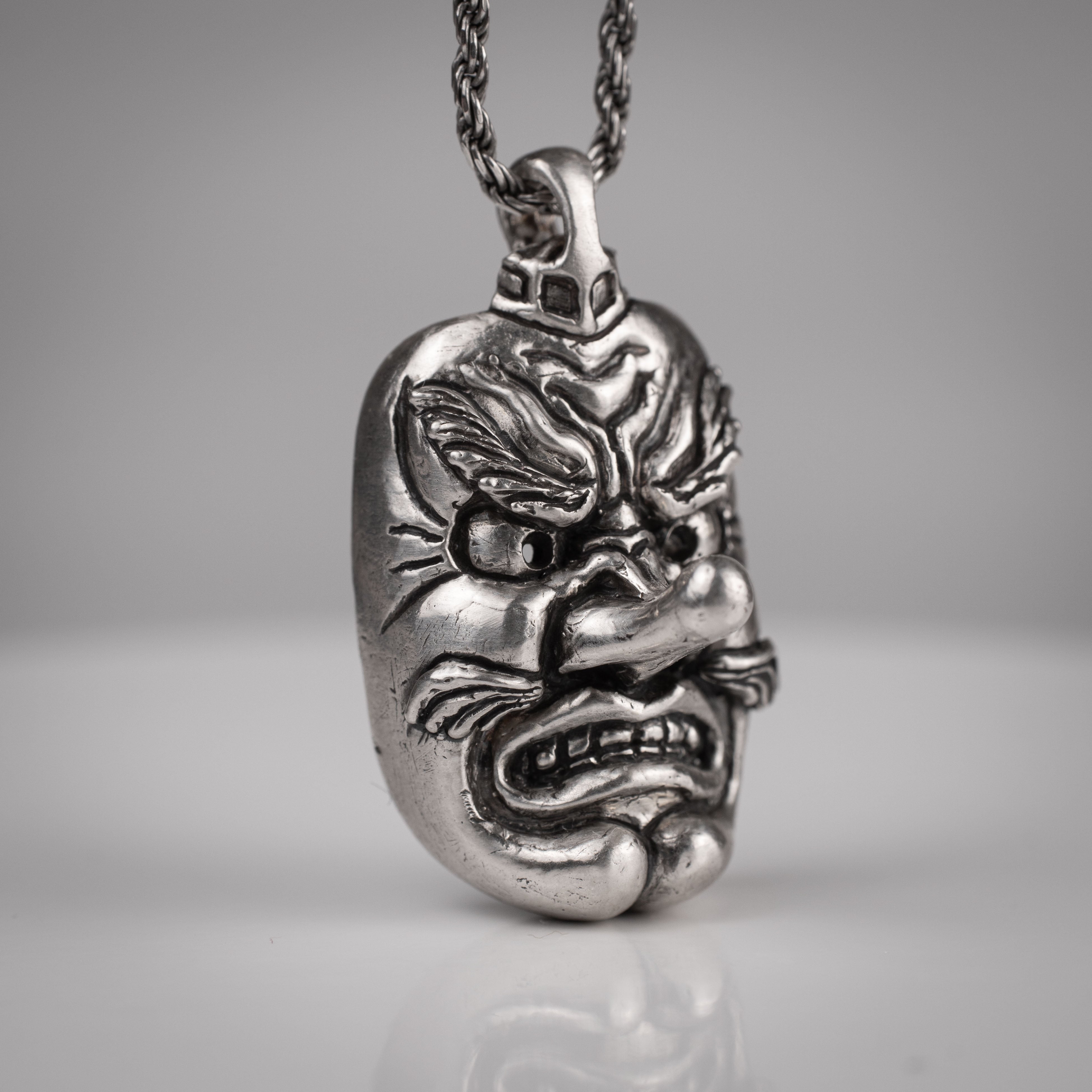 Tengu Pendant – Handmade Japanese Yokai in Sterling Silver 925