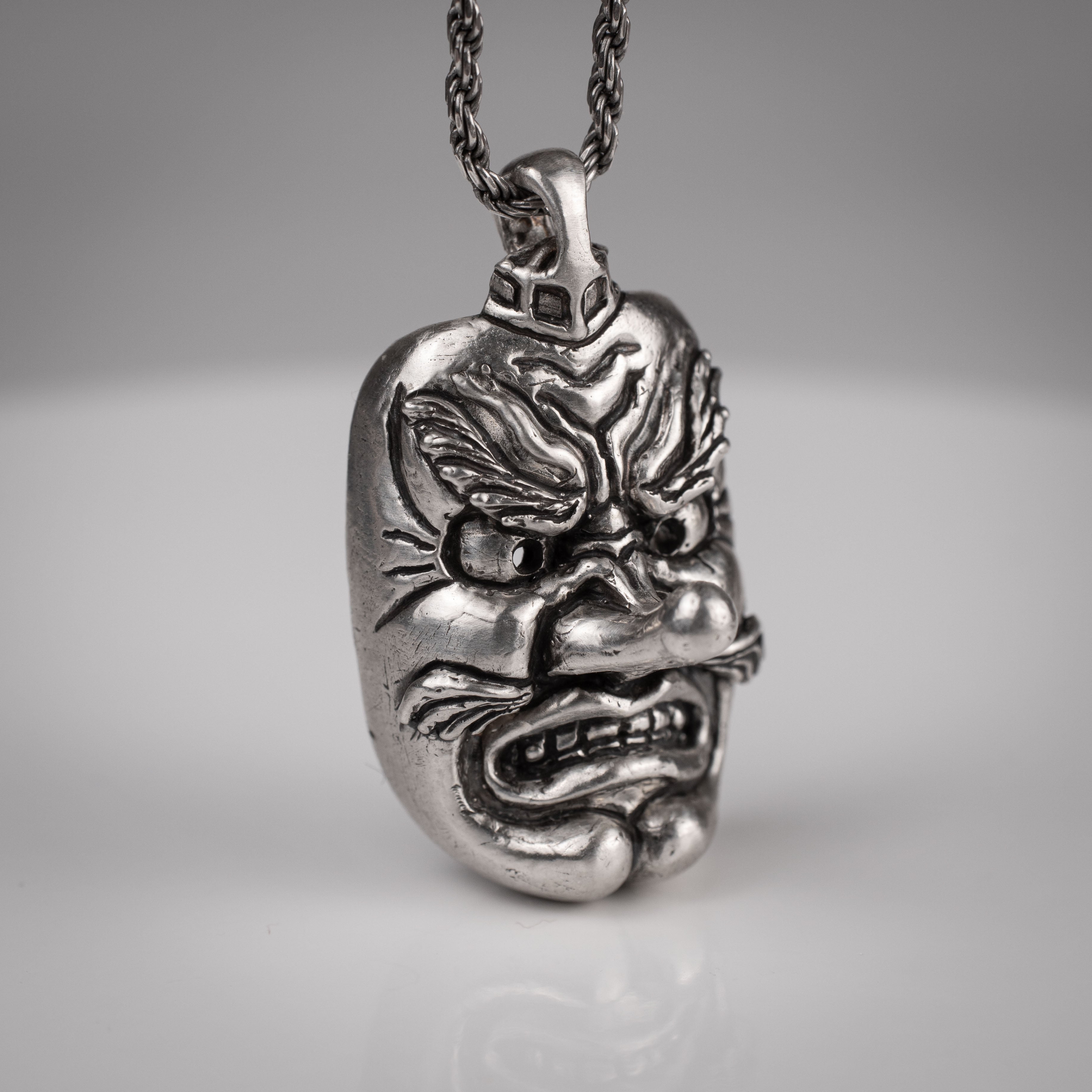 Tengu Pendant – Handmade Japanese Yokai in Sterling Silver 925
