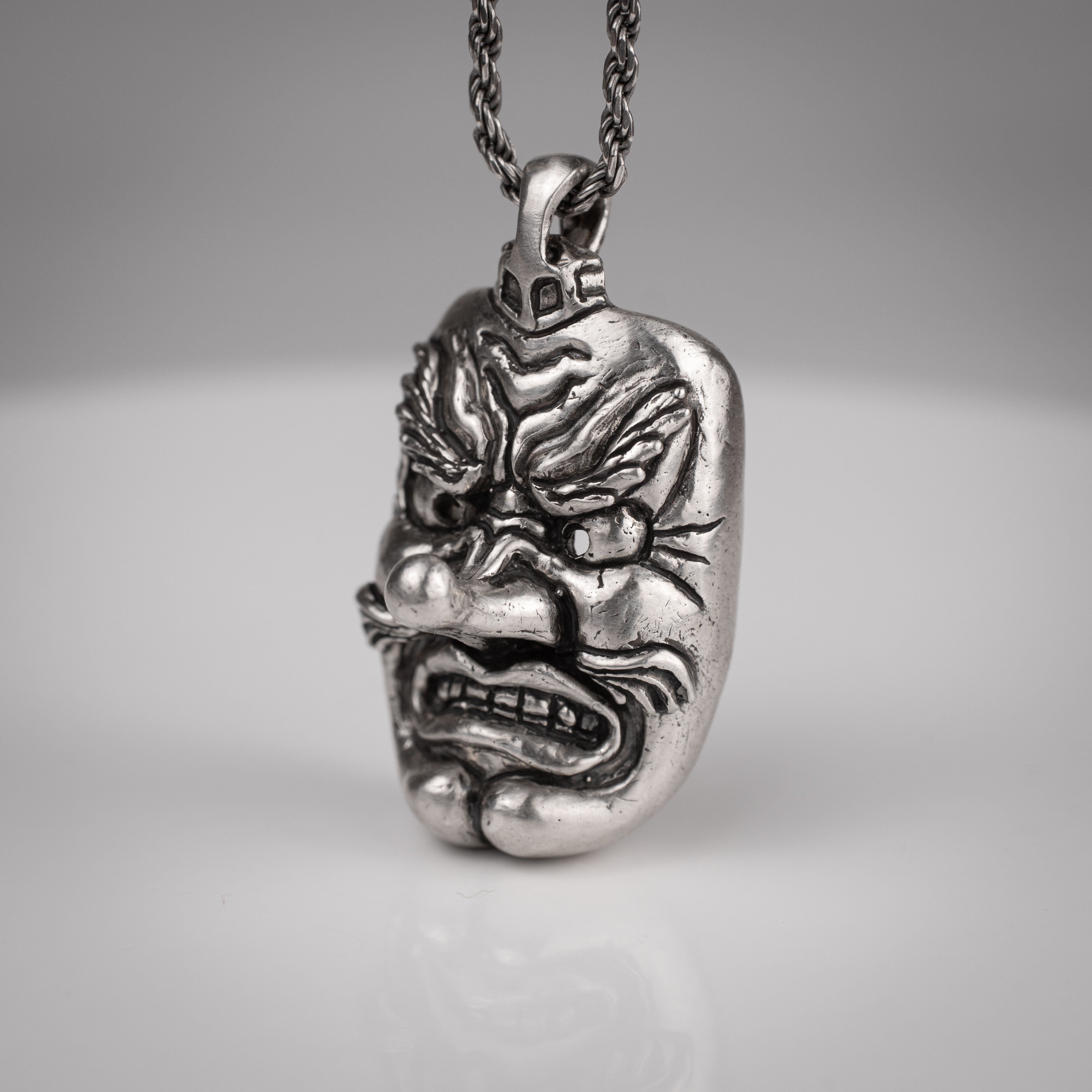 Tengu Pendant – Handmade Japanese Yokai in Sterling Silver 925