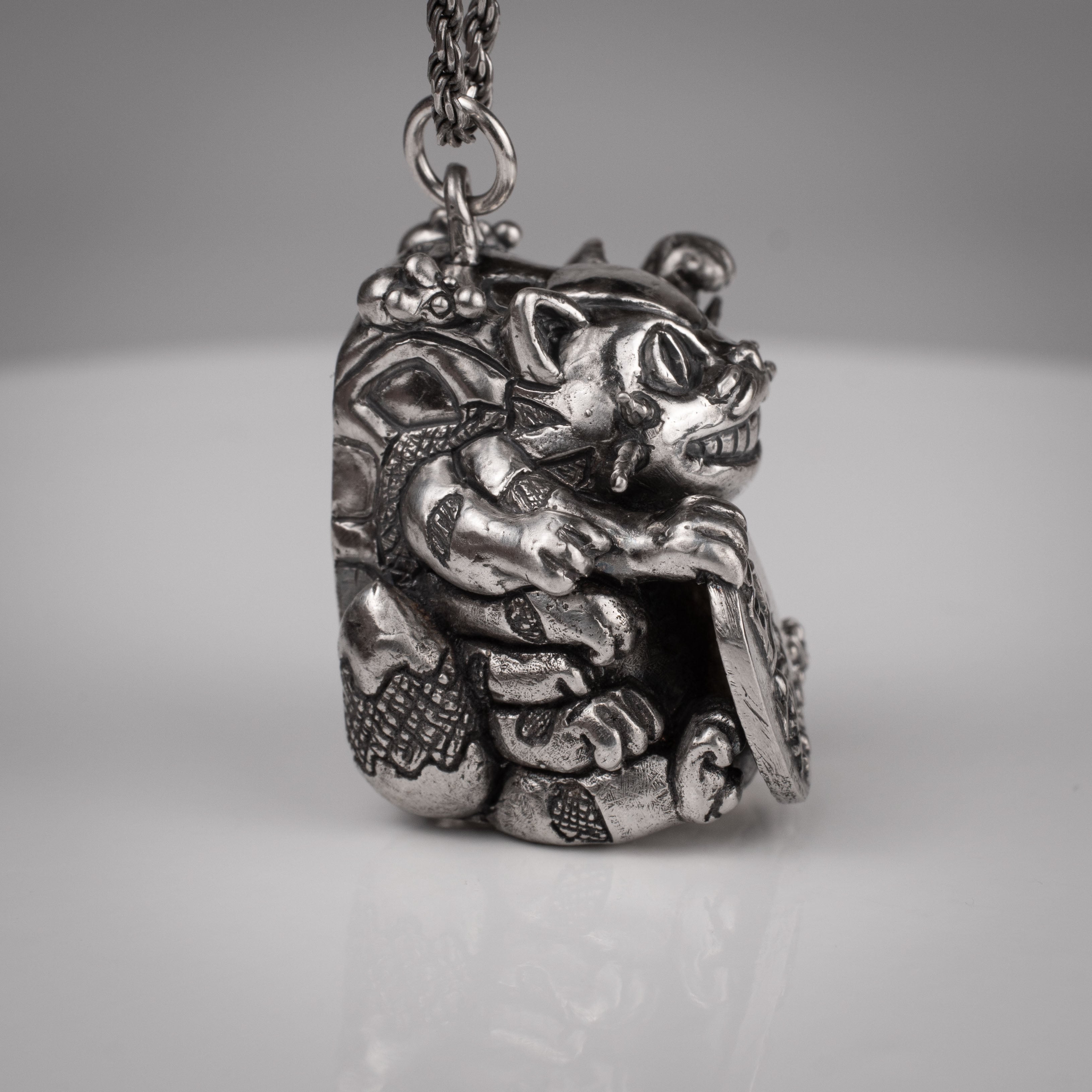 Catbus Manekineko Pendant - Handmade Sterling Silver 925 Jewelry Inspired by Miyazaki