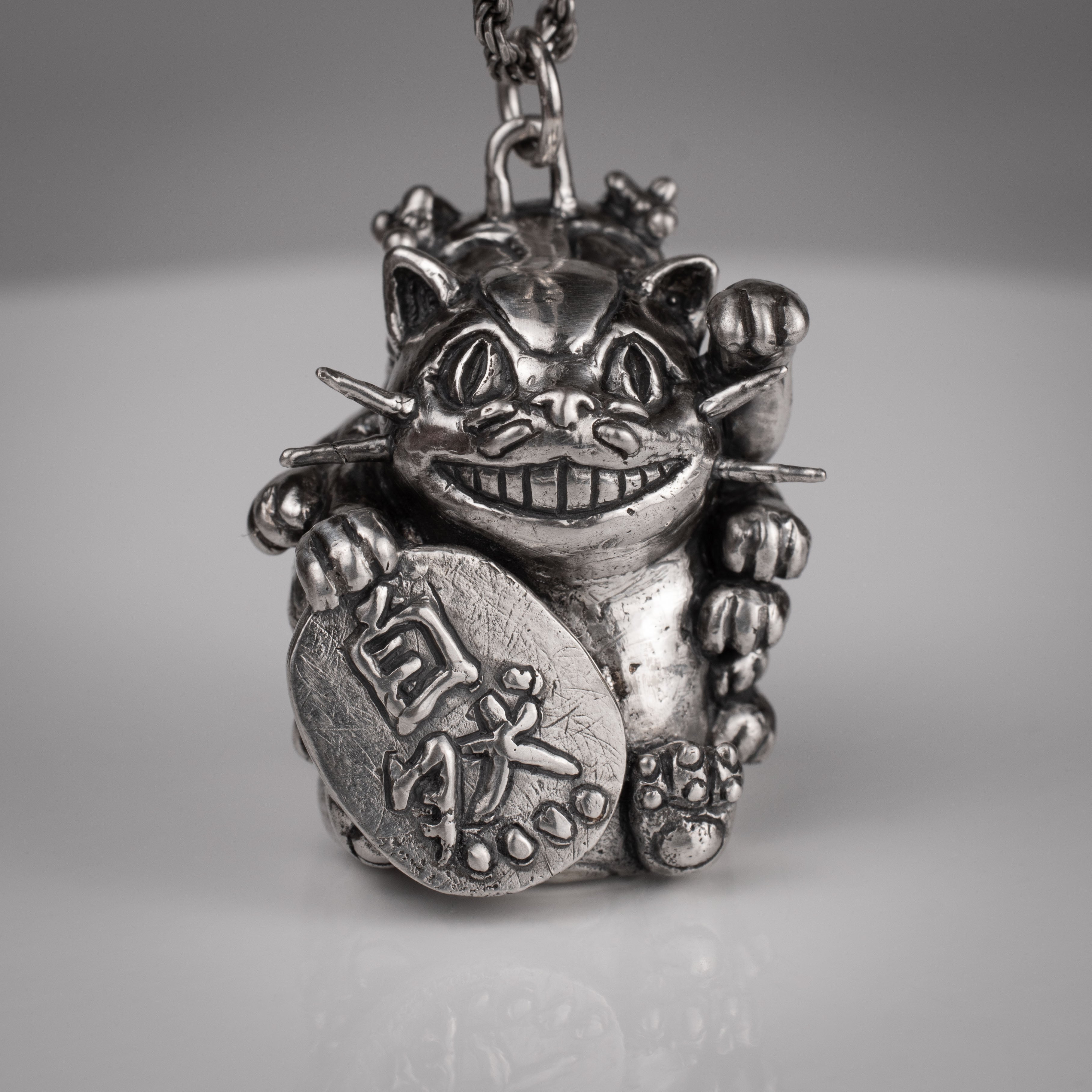 Catbus Manekineko Pendant - Handmade Sterling Silver 925 Jewelry Inspired by Miyazaki