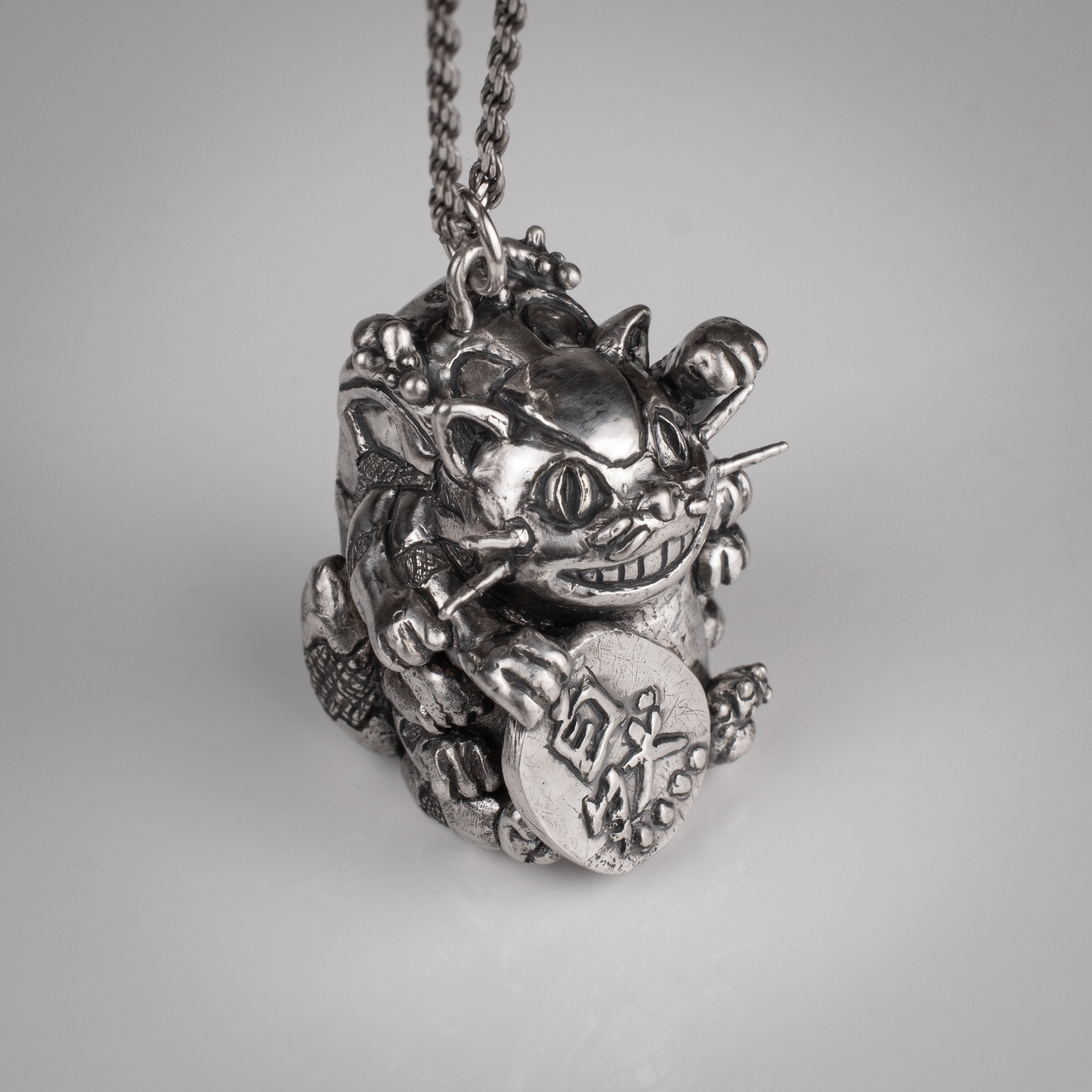 Catbus Manekineko Pendant - Handmade Sterling Silver 925 Jewelry Inspired by Miyazaki