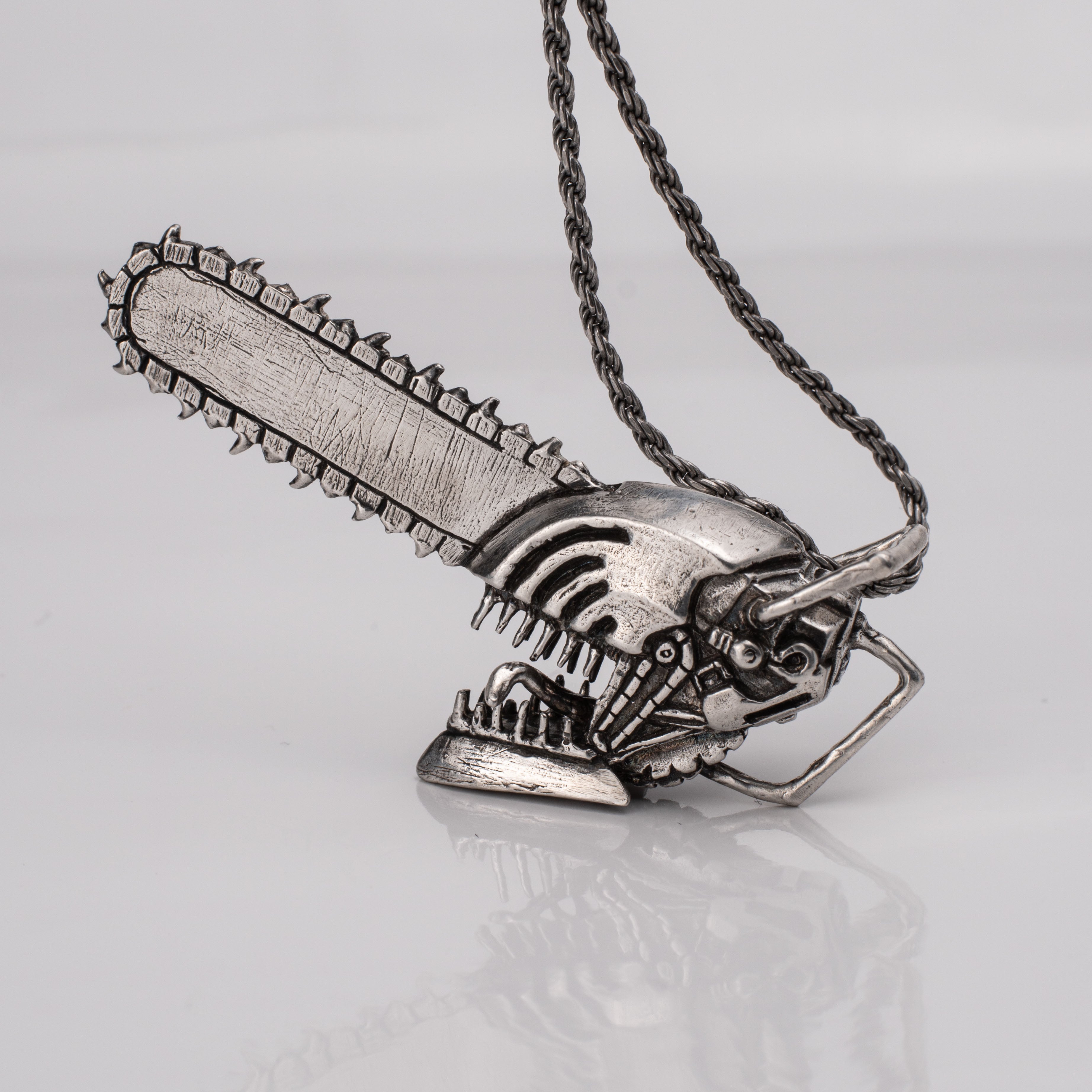 Chainsaw Man Pendant – Demon's Head Handcrafted in Sterling Silver 925