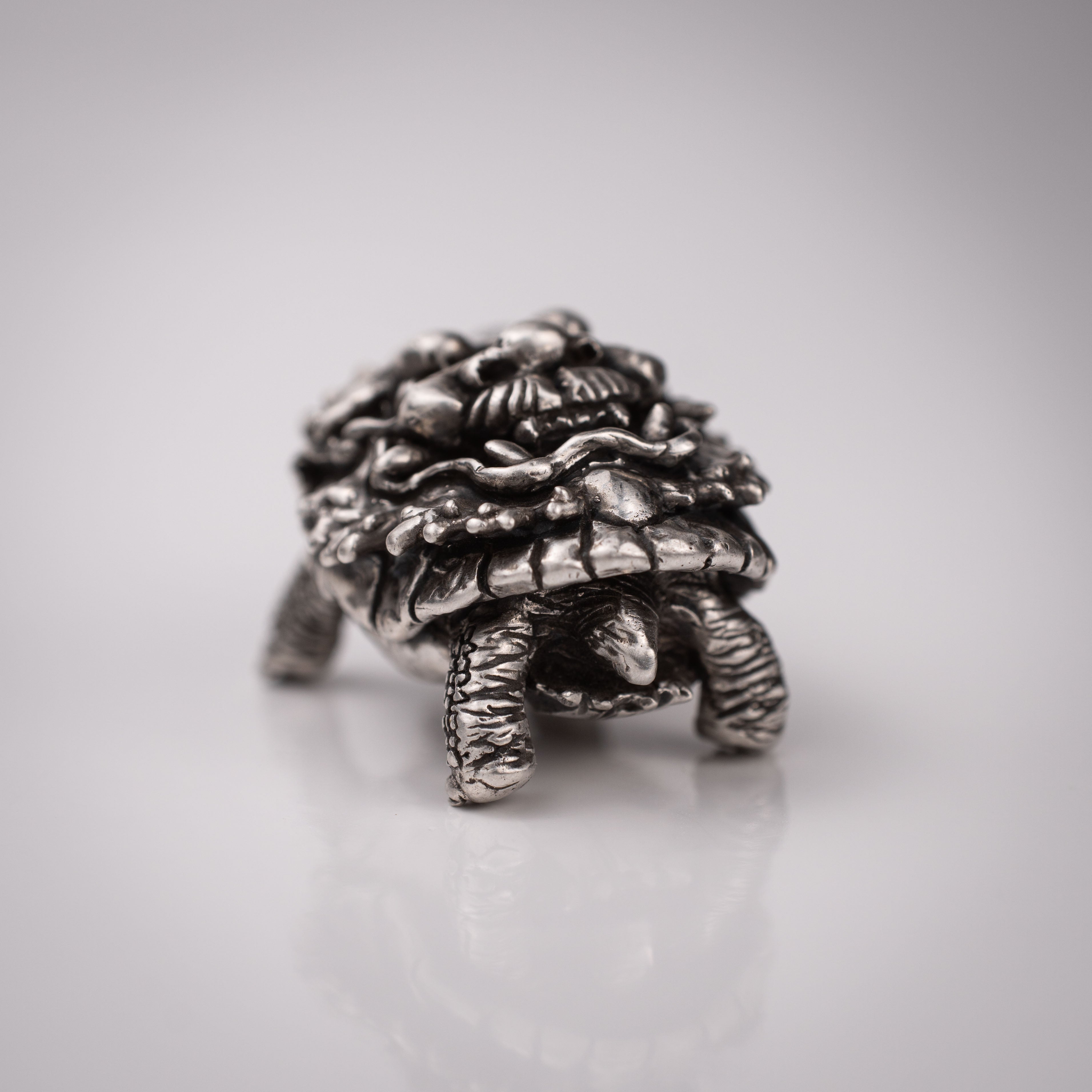 Turtle & Oni Pendant – Fusion of Sea and Myth in Sterling Silver 925