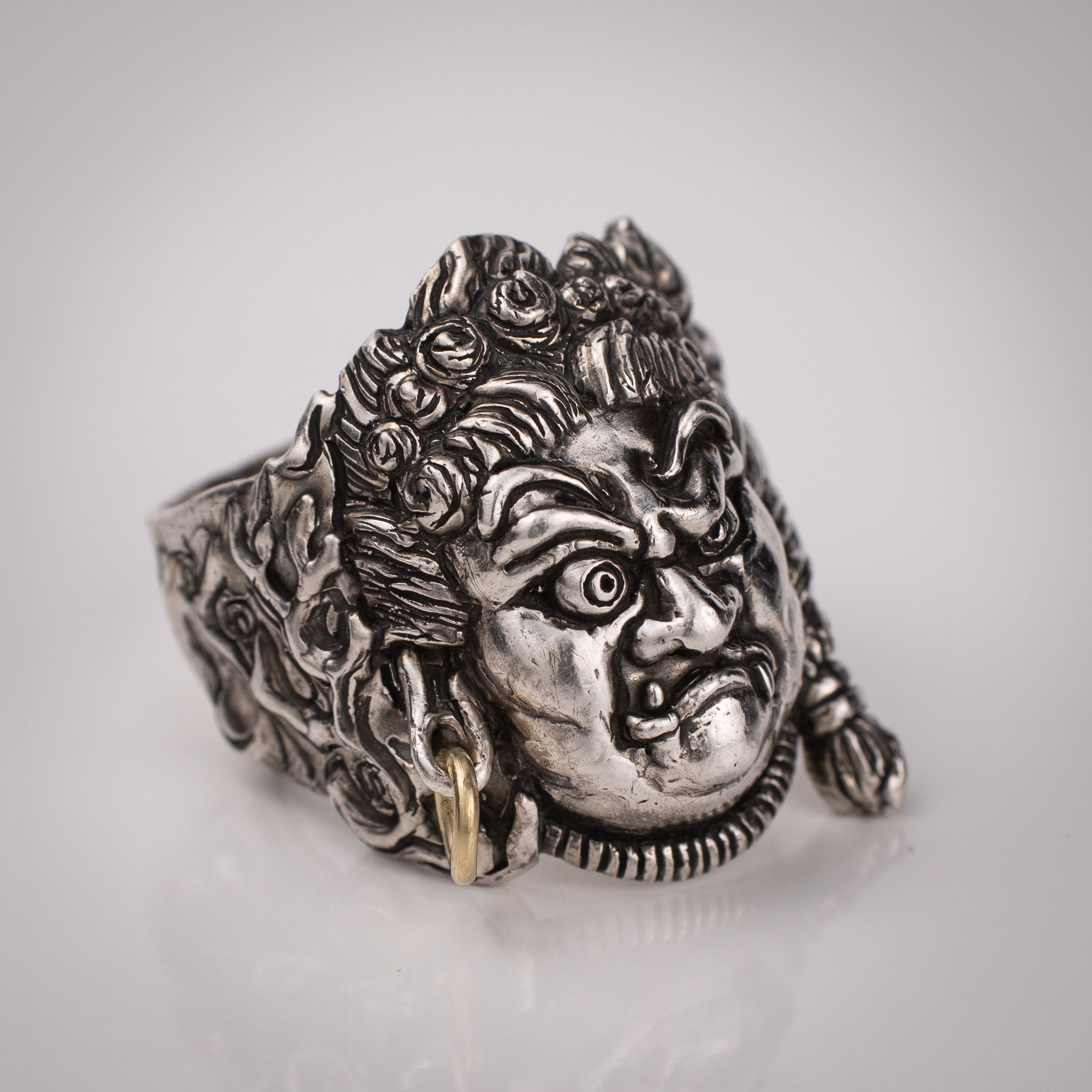 Fudo Myo-O Buddha Ring – Handmade Sterling Silver 925 with 18kt Gold
