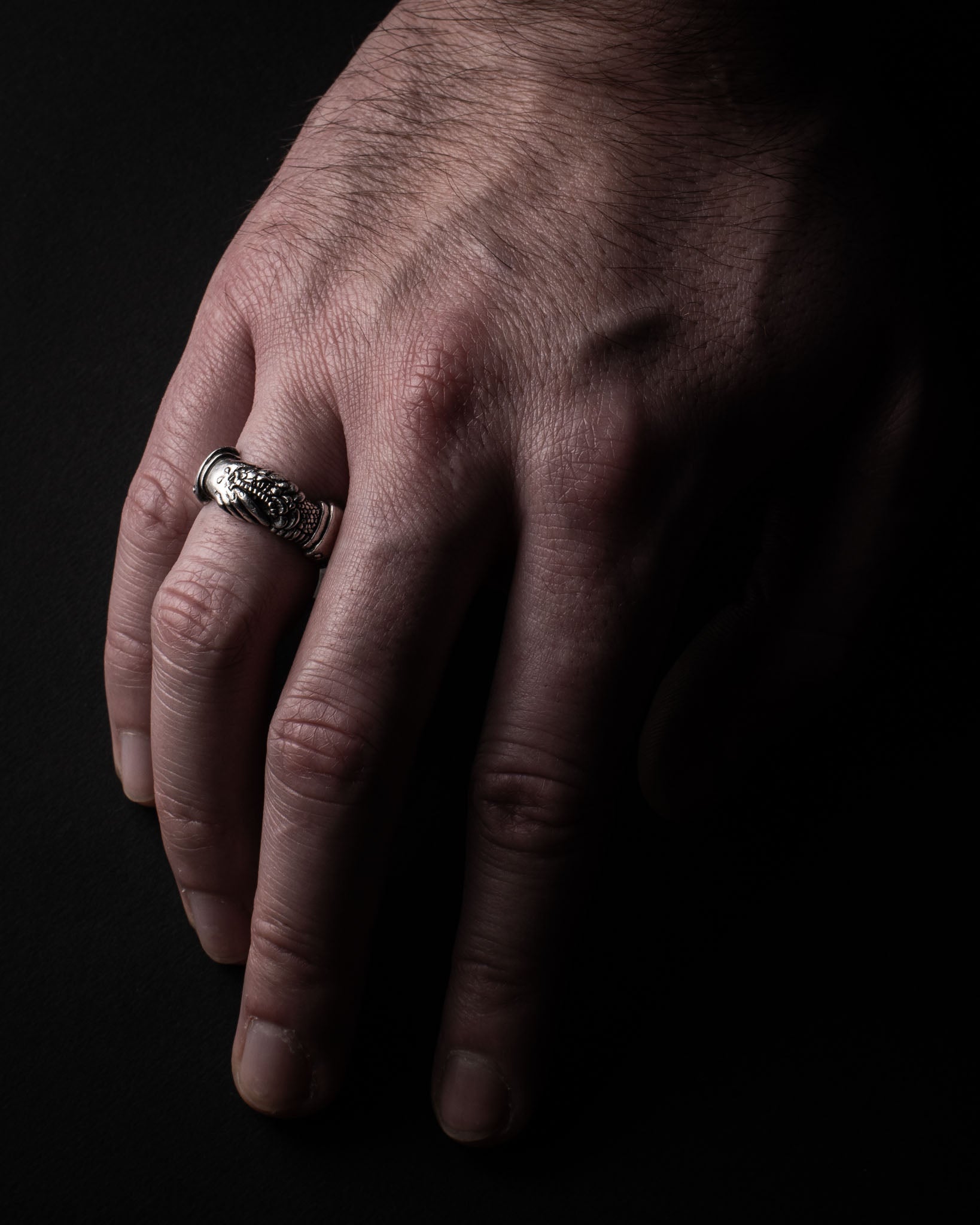 Trust No One Ring – Tattoo-Inspired Serpent in Sterling Silver 925