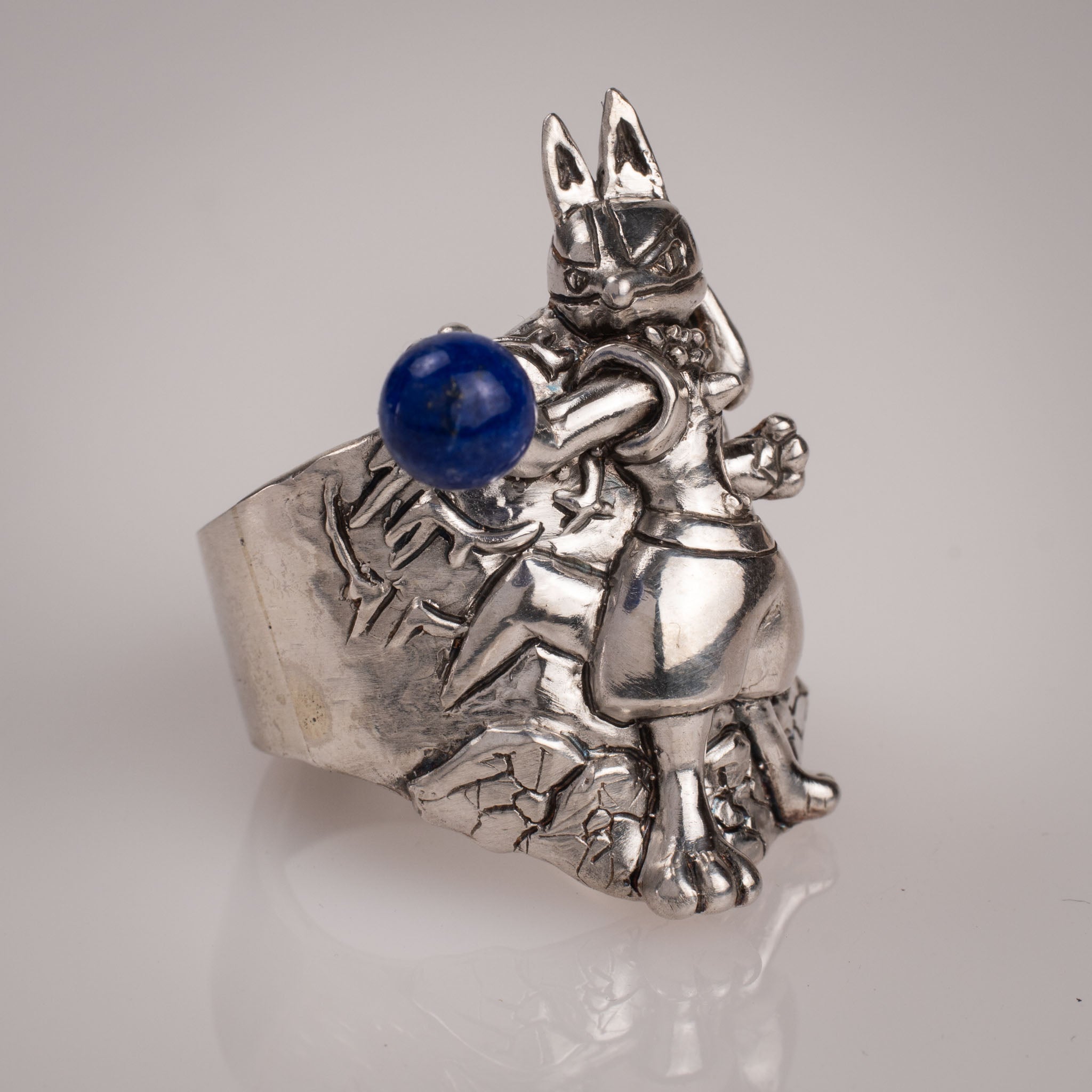 Lucario Aura Sphere – Handmade Silver 925 Pokémon with Lapis Lazuli