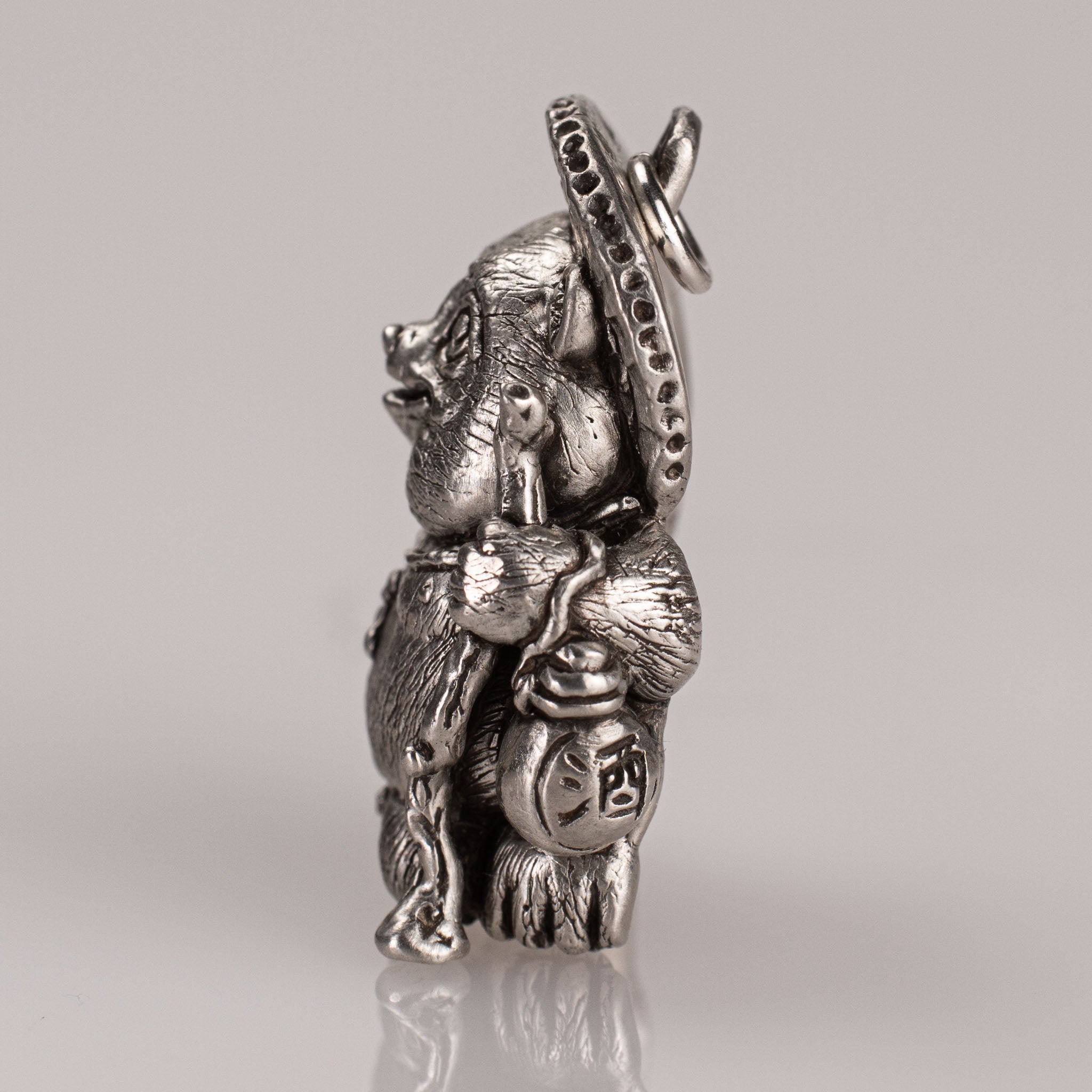 Tanuki Pendant – Japanese Joy Spirit Folklore in Sterling Silver 925