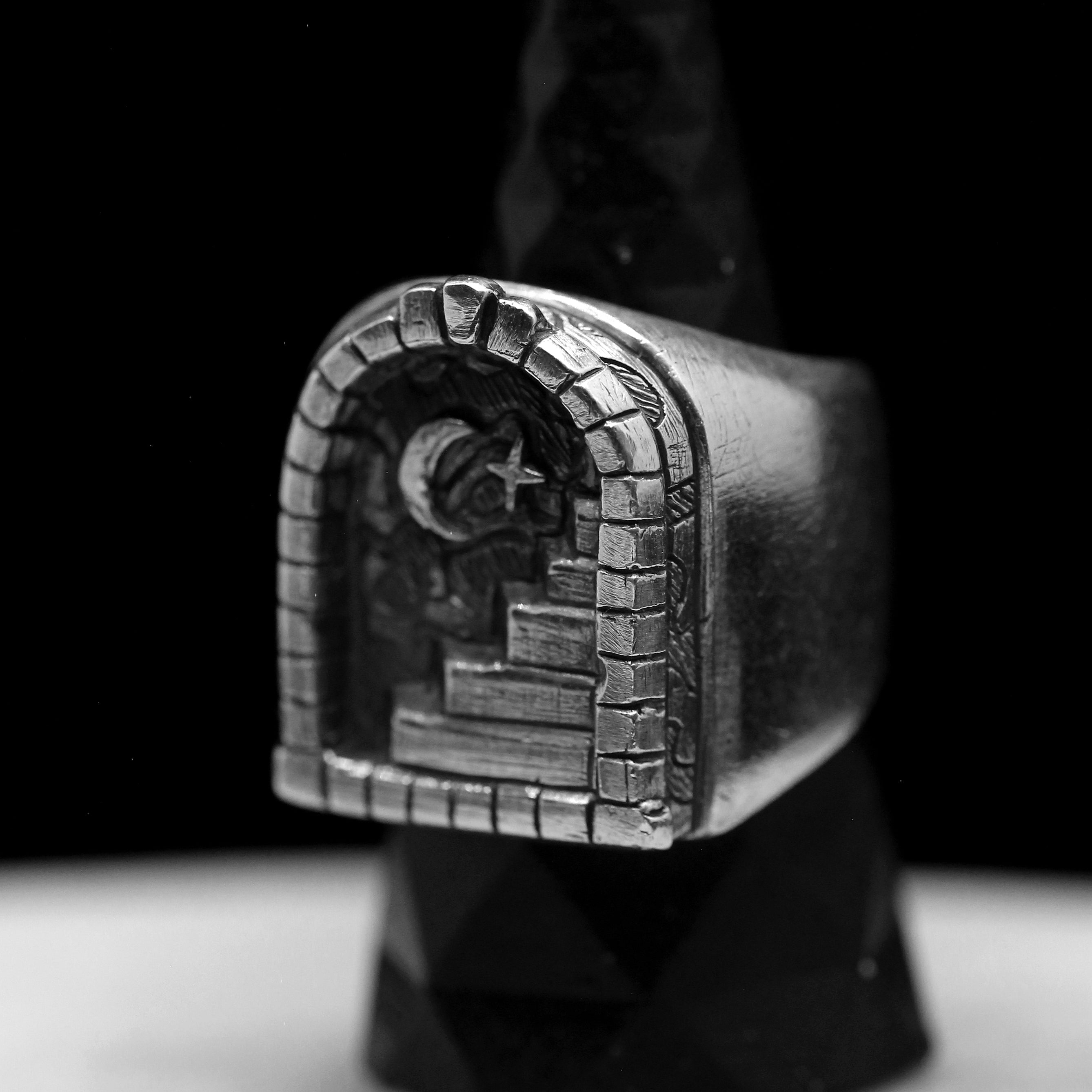 Door with Infinite Stairs Ring – Gateway to the Stars Handmade in Sterling Silver 925
