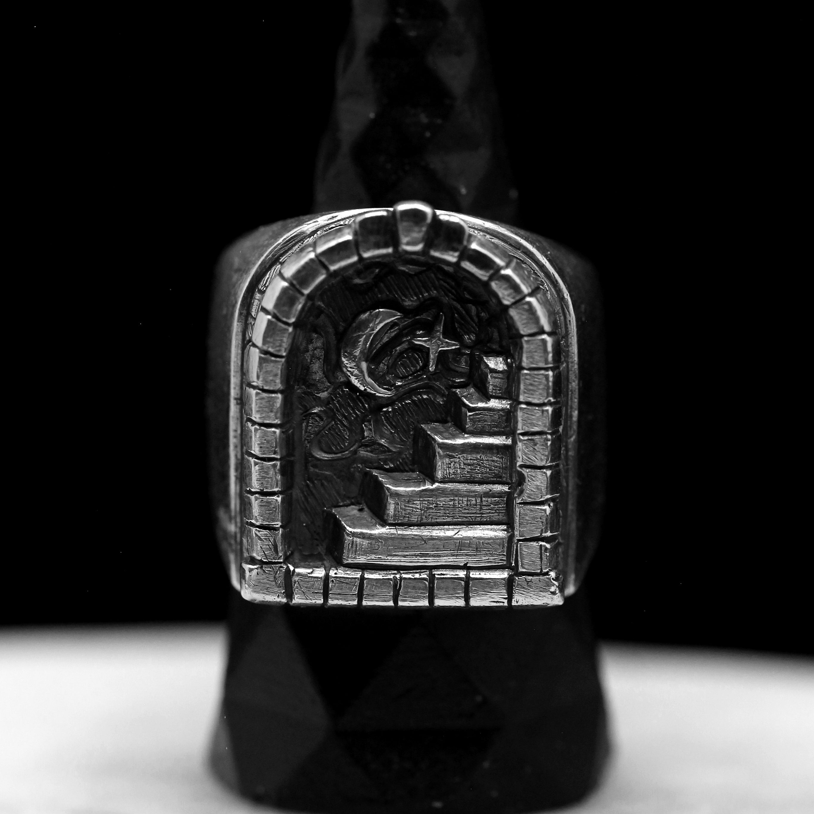 Door with Infinite Stairs Ring – Gateway to the Stars Handmade in Sterling Silver 925