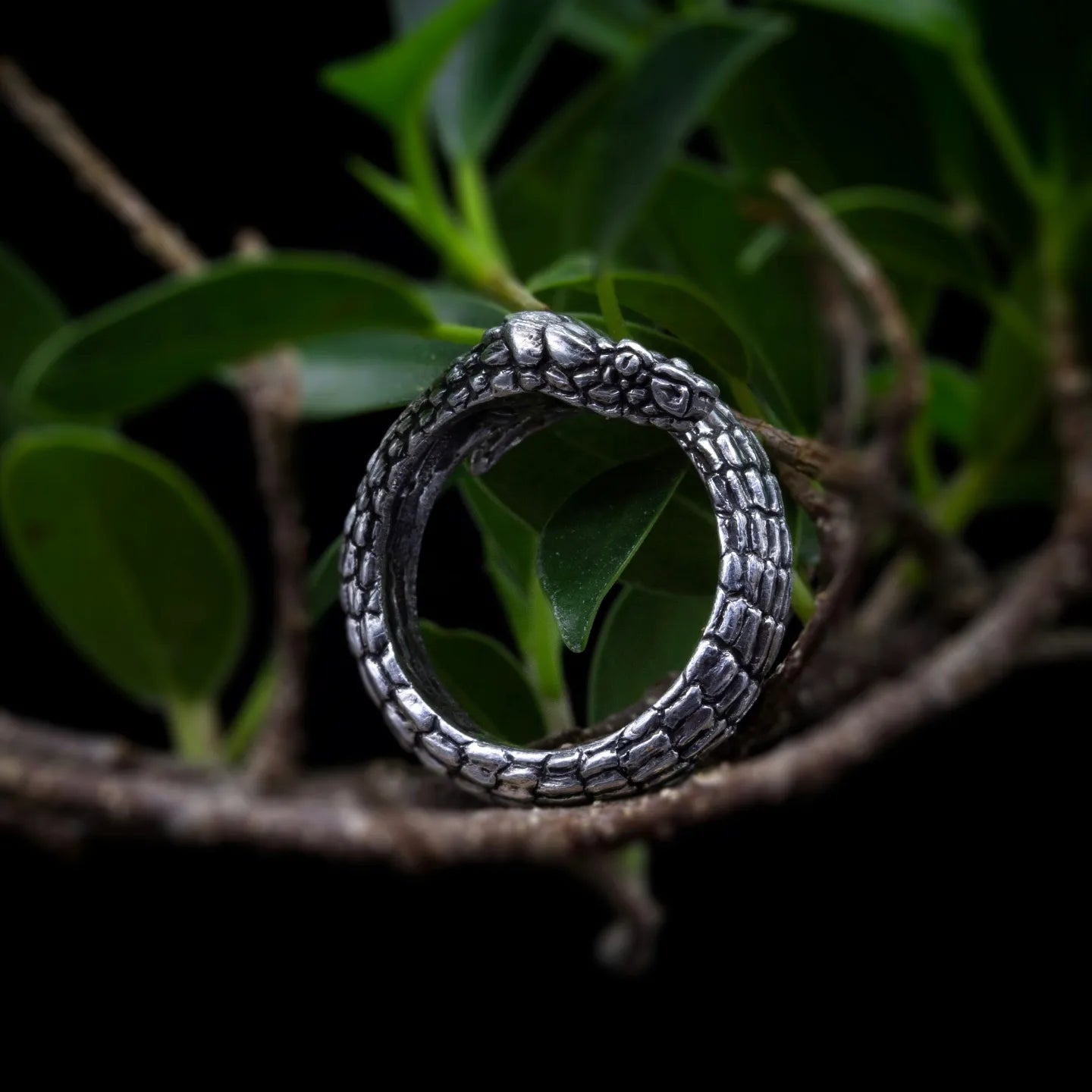 Golden Lancehead Snake Ring – Handmade in Sterling Silver 925