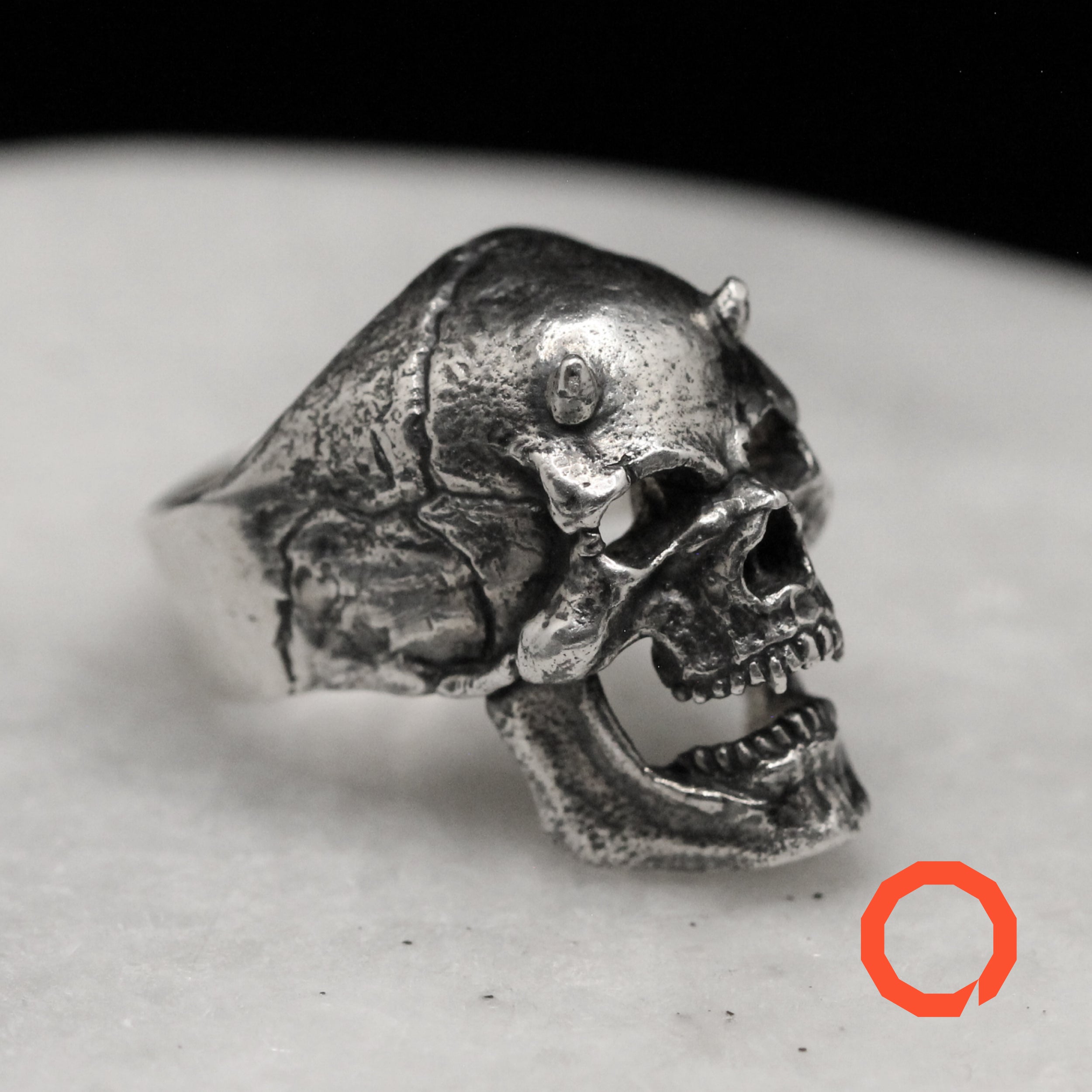 Devil Skull Ring – Gothic Jewelry Handmade in Sterling Silver 925