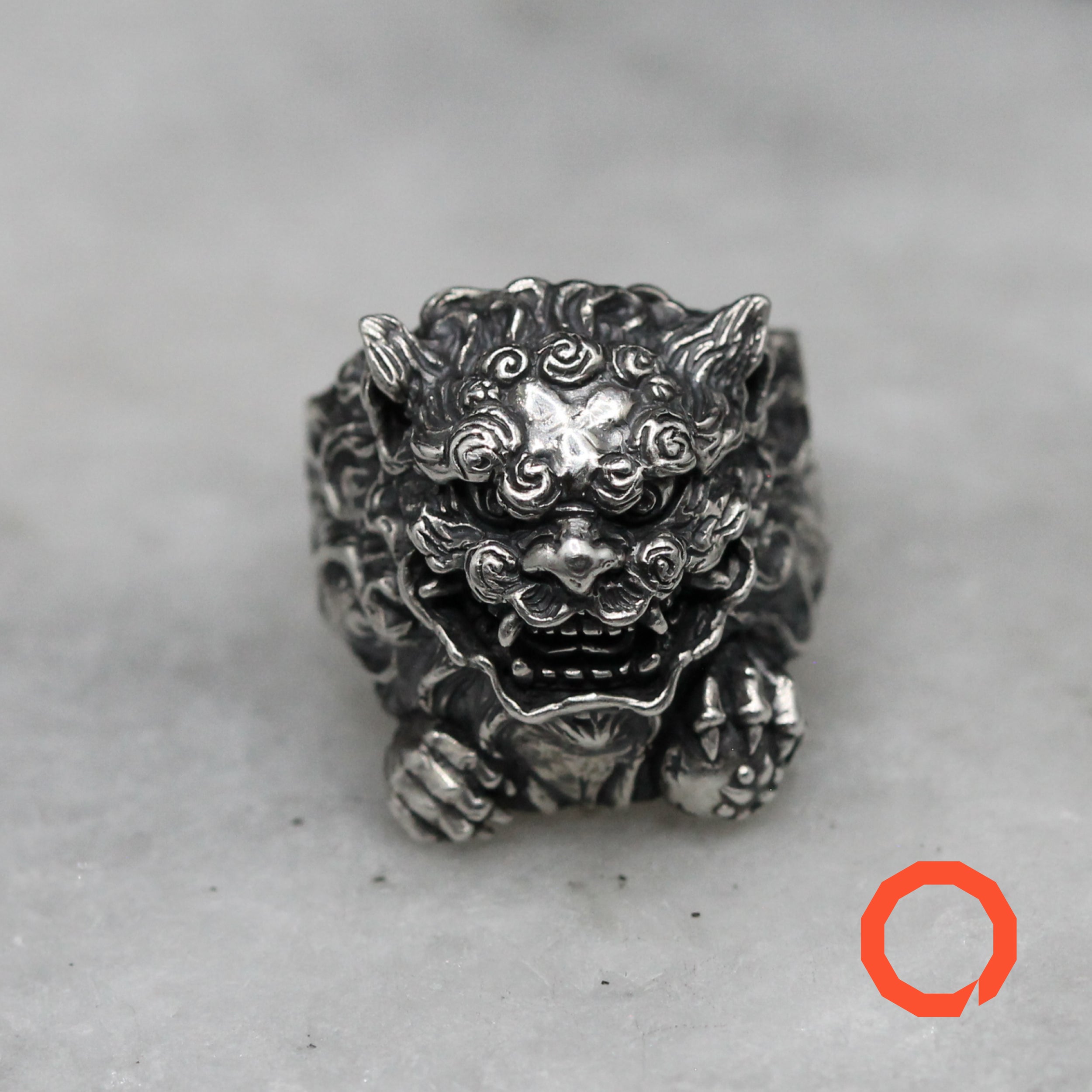 Okinawa Lion Ring – Handmade Shisa Guardian in Sterling Silver 925