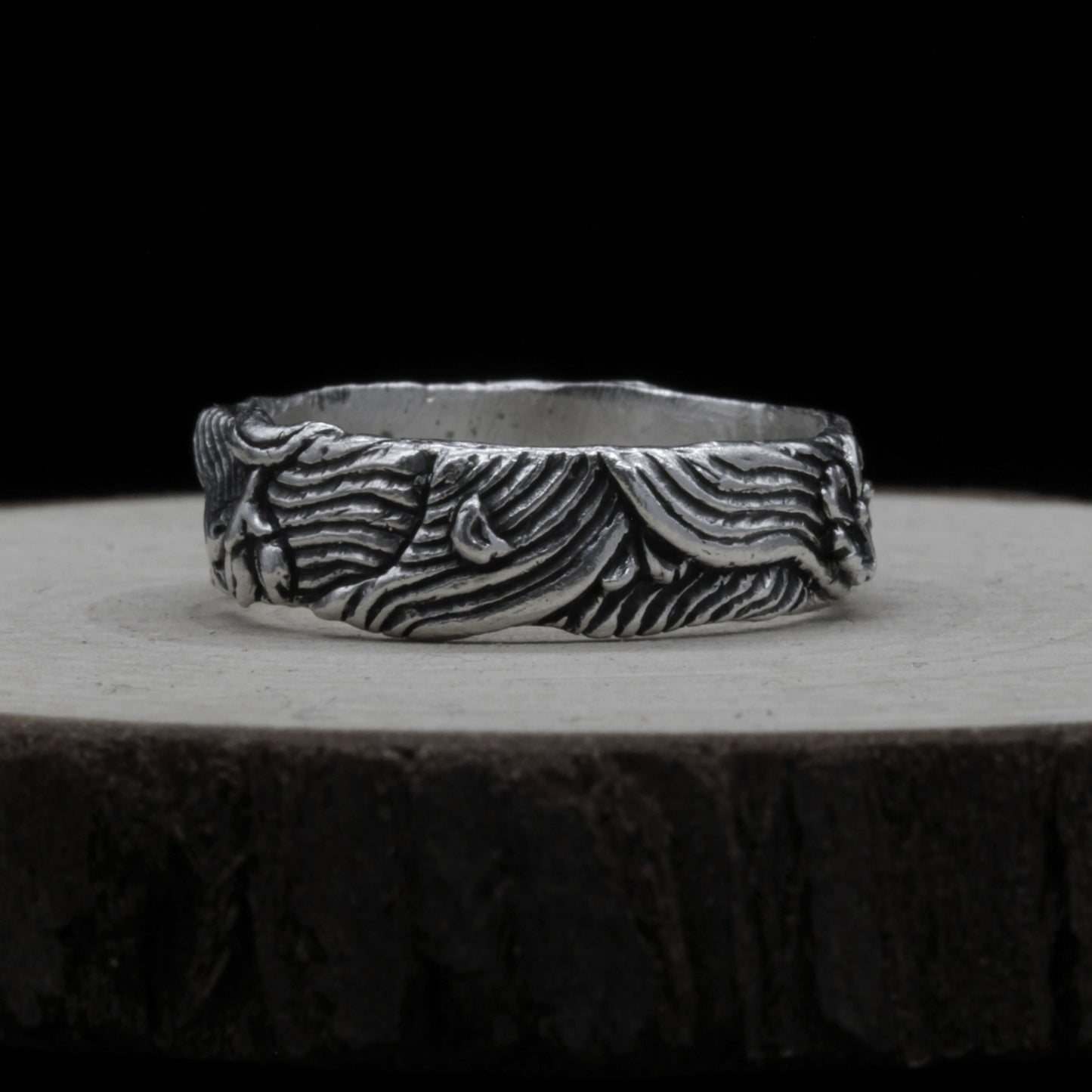 Sakura Wave Silver 925 Ring - Cherry Blossoms Dancing on Silver Waves