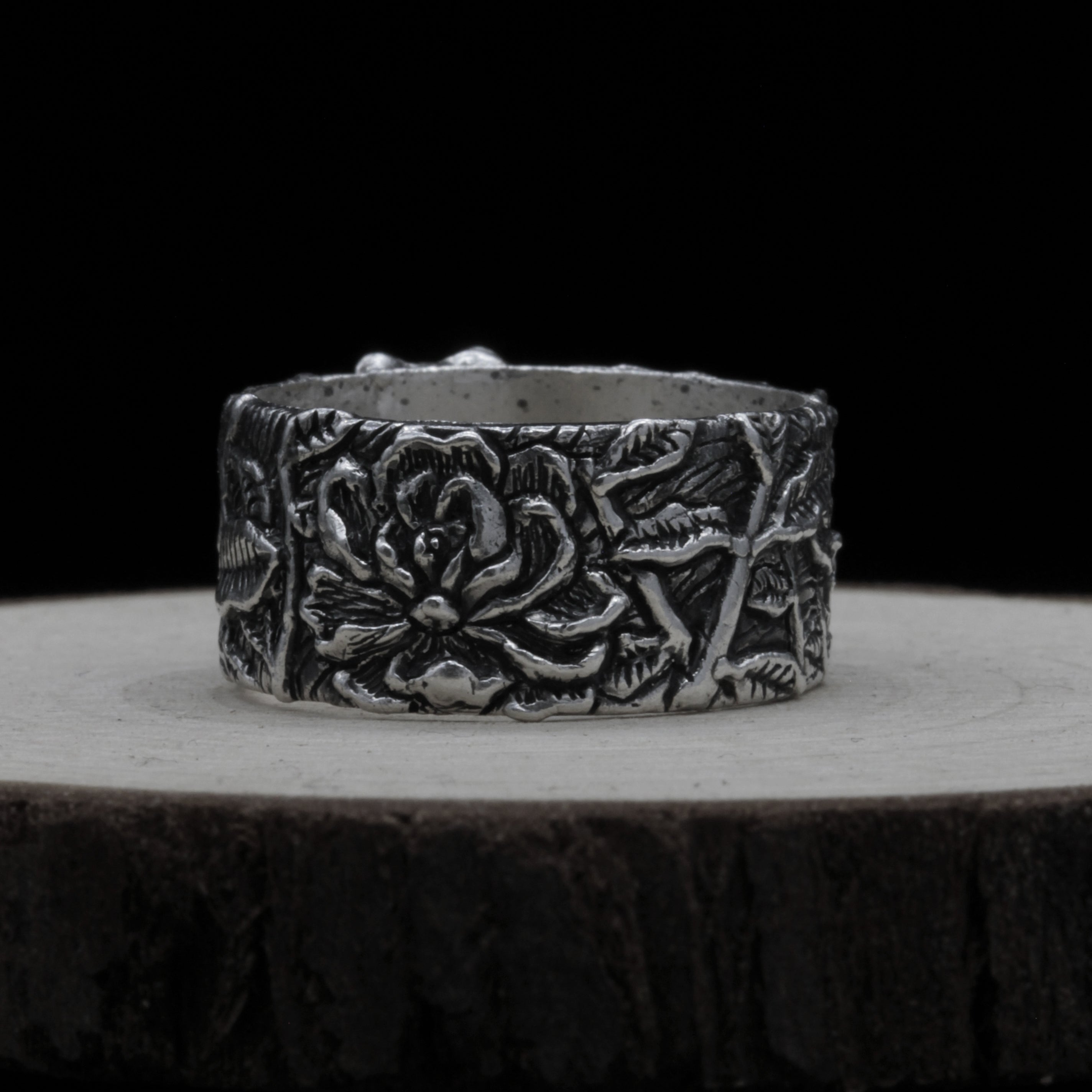 Anello Peonia – Elegante Gioiello Floreale Fatto a Mano in Argento 925