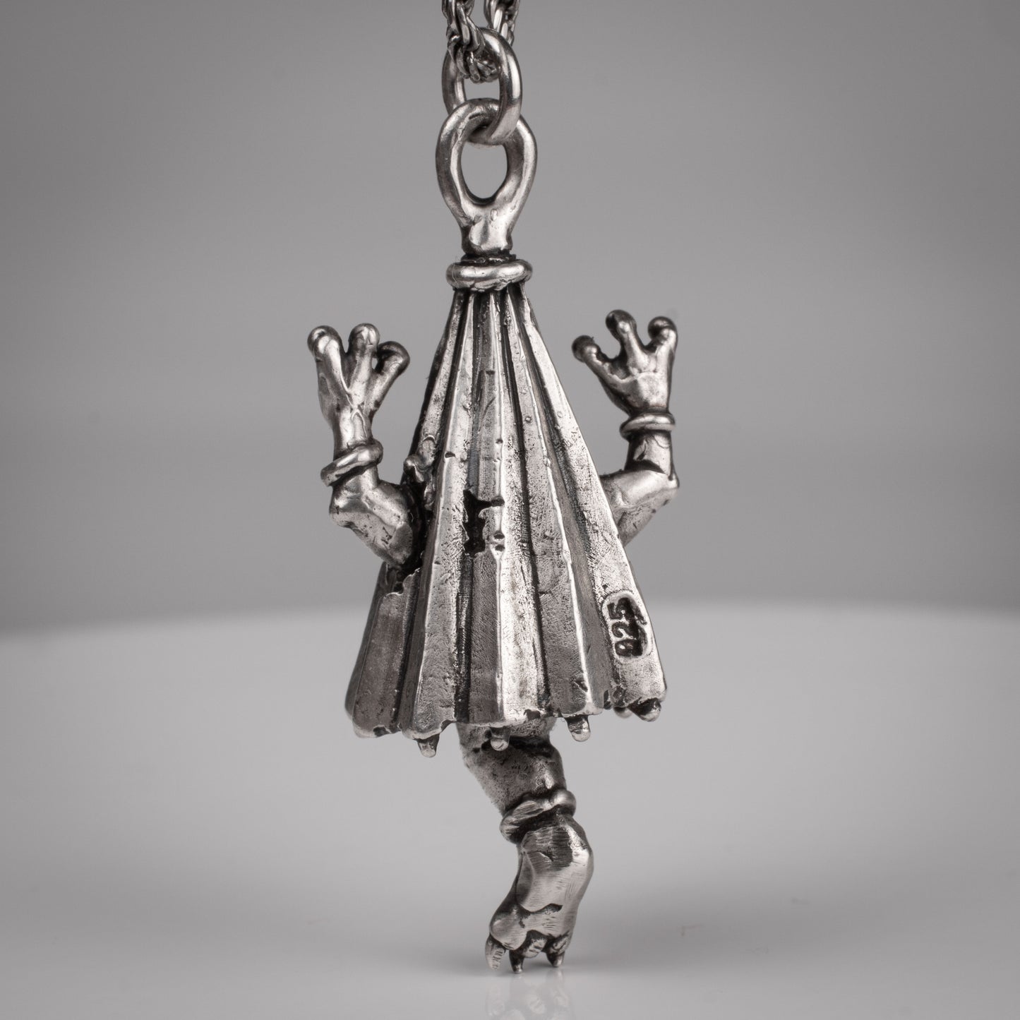 Handmade Karakasa Pendant in Sterling Silver - Unique Japanese Yokai Jewelry | Artisan Craftsmanship