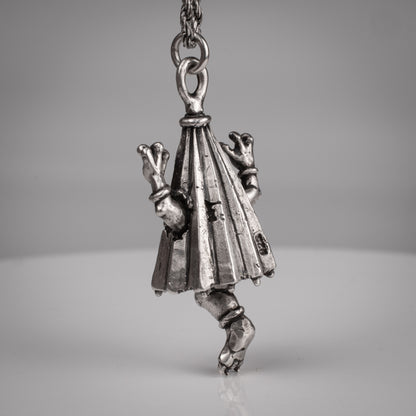 Handmade Karakasa Pendant in Sterling Silver - Unique Japanese Yokai Jewelry | Artisan Craftsmanship