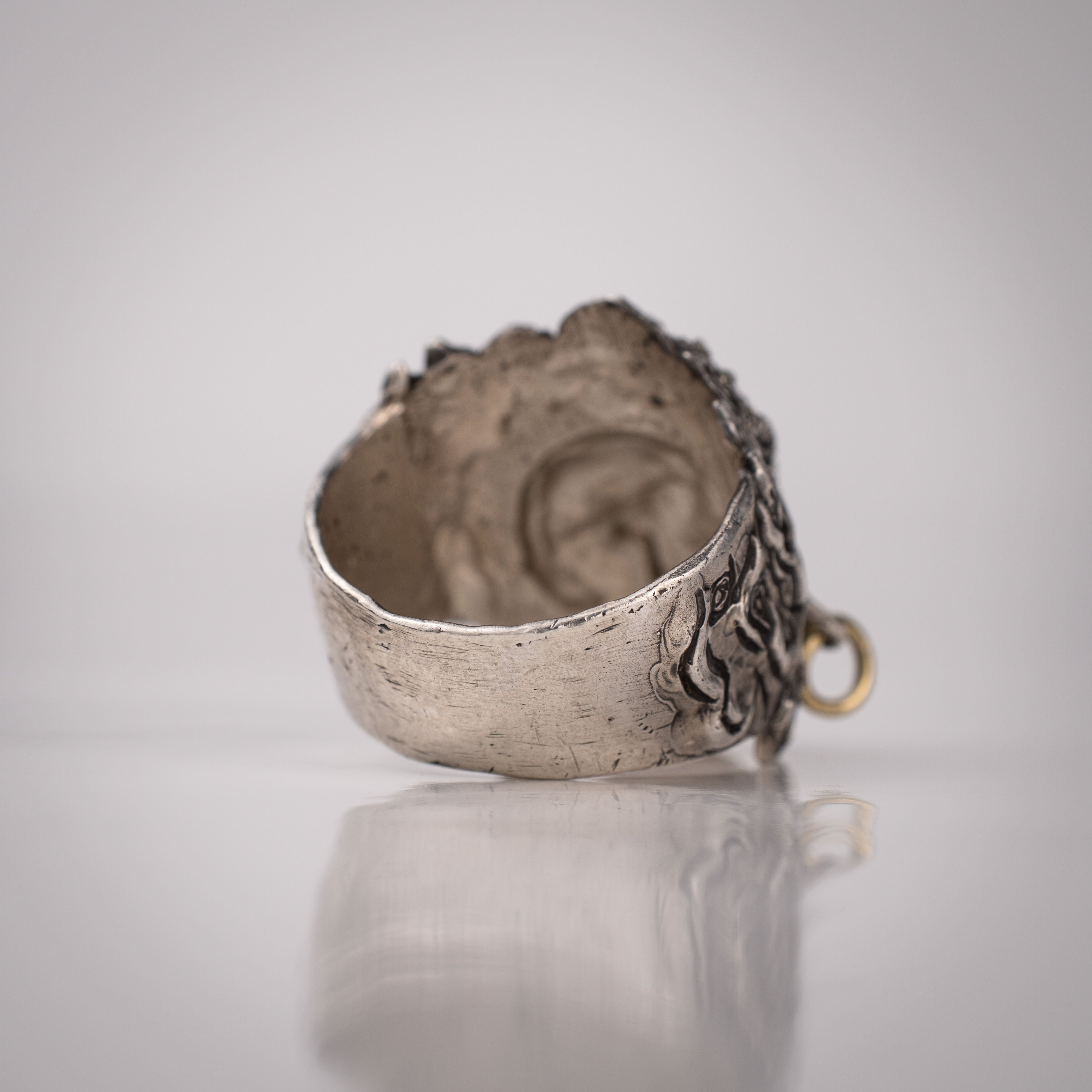 Fudo Myo-O Buddha Ring – Handmade Sterling Silver 925 with 18kt Gold