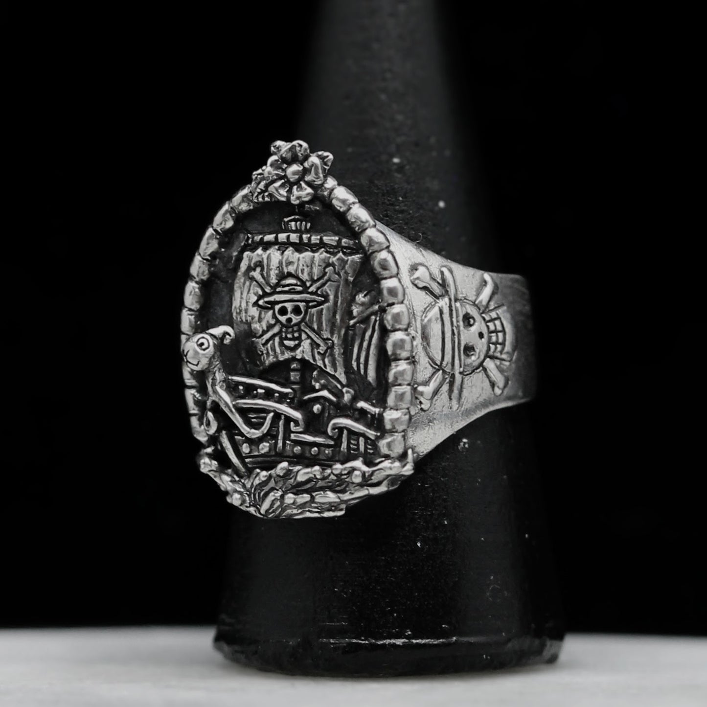 GOING MERRY Sailing Ship Handmade Silver Ring