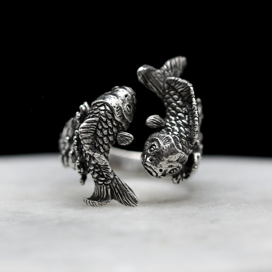 KOI FISH Sterling Silver 925 Ring