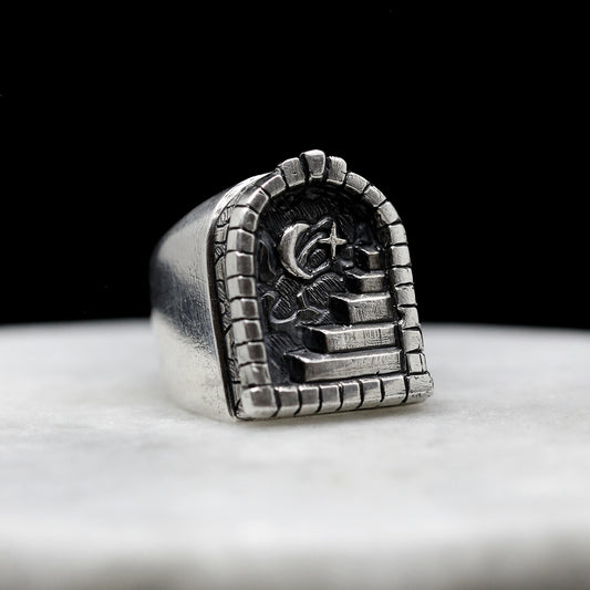 DOOR with INFINITE STAIRS Handmade Silver 925 Ring