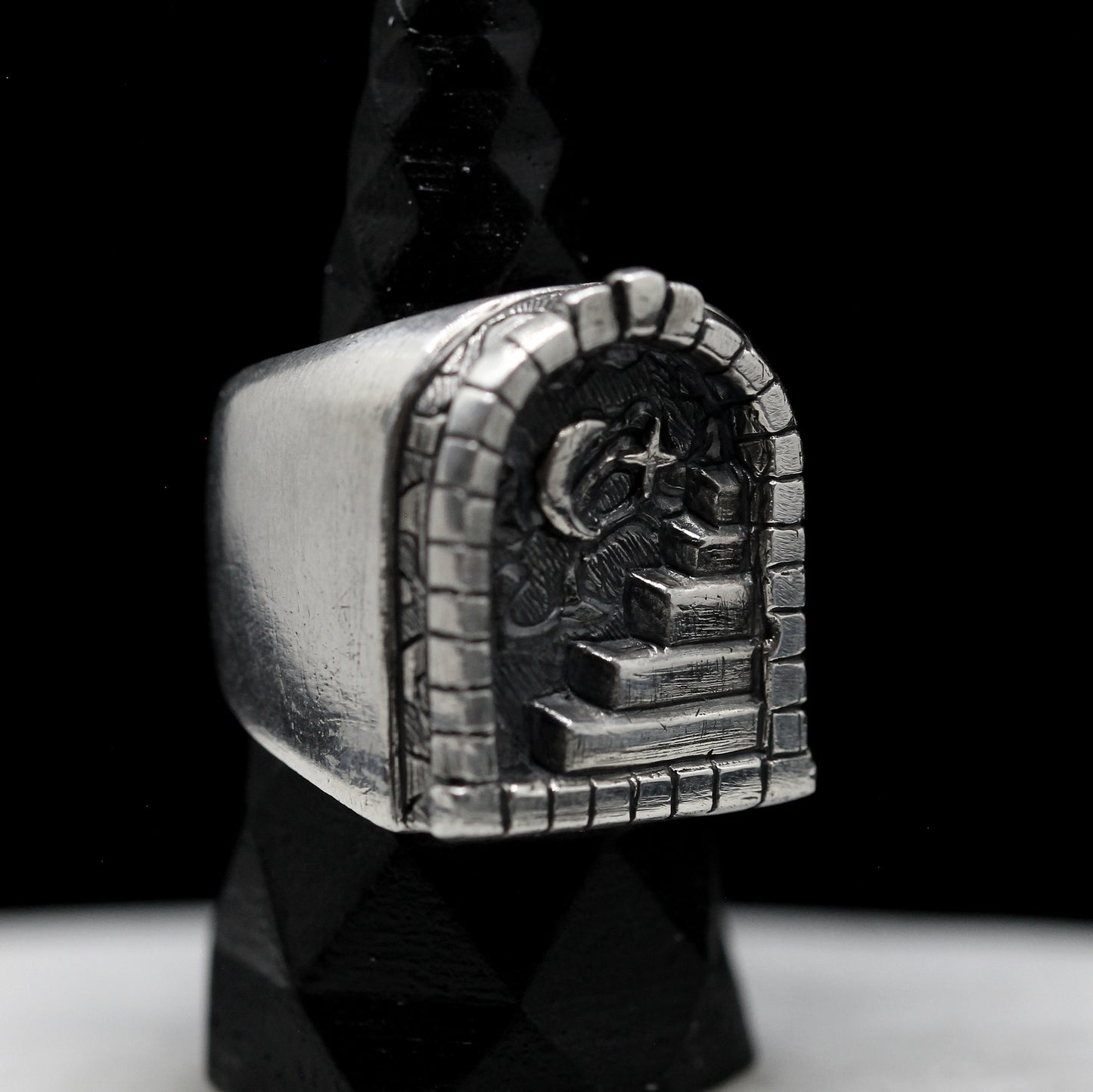 DOOR with INFINITE STAIRS Handmade Silver 925 Ring