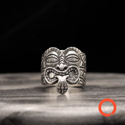 TIKI MUG TOTEM Handmade Silver Ring Set