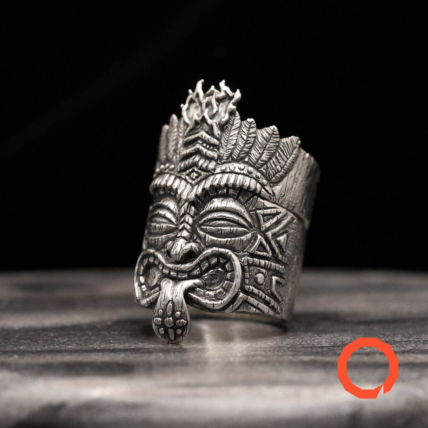 TIKI MUG TOTEM Handmade Silver Ring Set