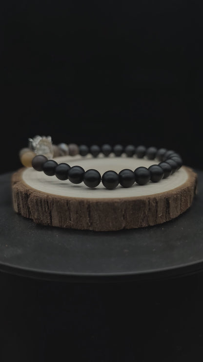 Sacred Circle Shisa Bracelets – Protect and Preserve with Onyx, Tiger’s Eye and Charms in Silver 925