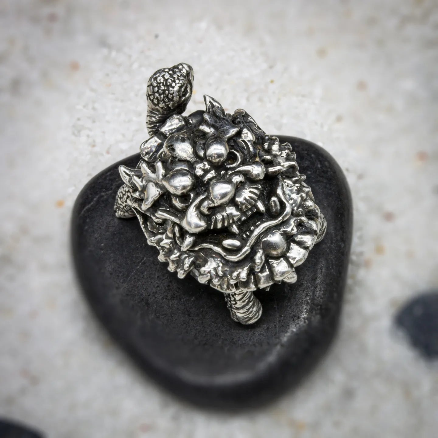 TURTLE-ONI Handmade Silver Pendant