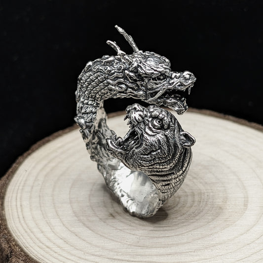 Anello DRAGON x TIGER in argento 925 - Lo Yin Yang dei giorni nostri