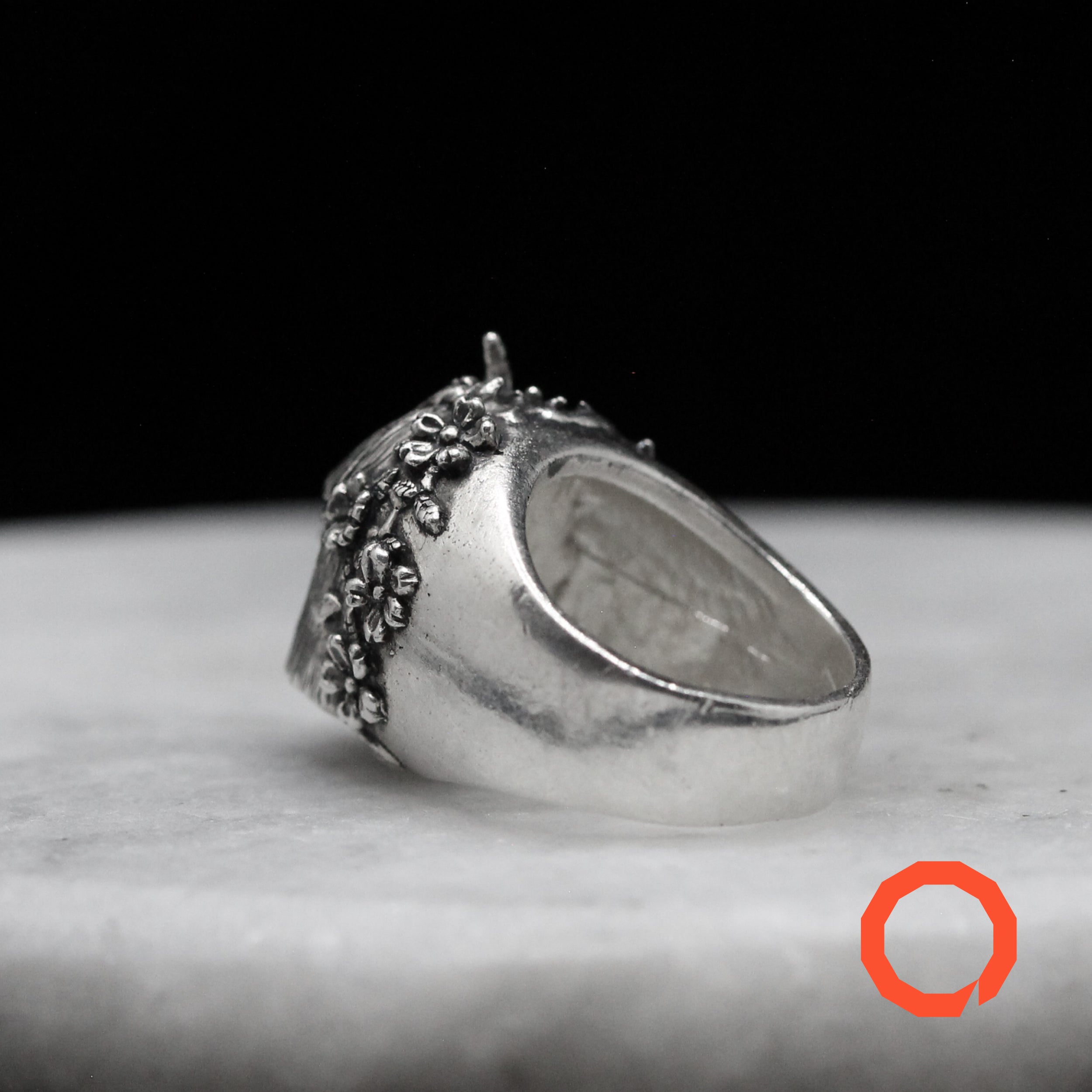 Anello Demone Ragazza/Hannya – Yokai di ispirazione giapponese fatto a mano in argento Sterling 925