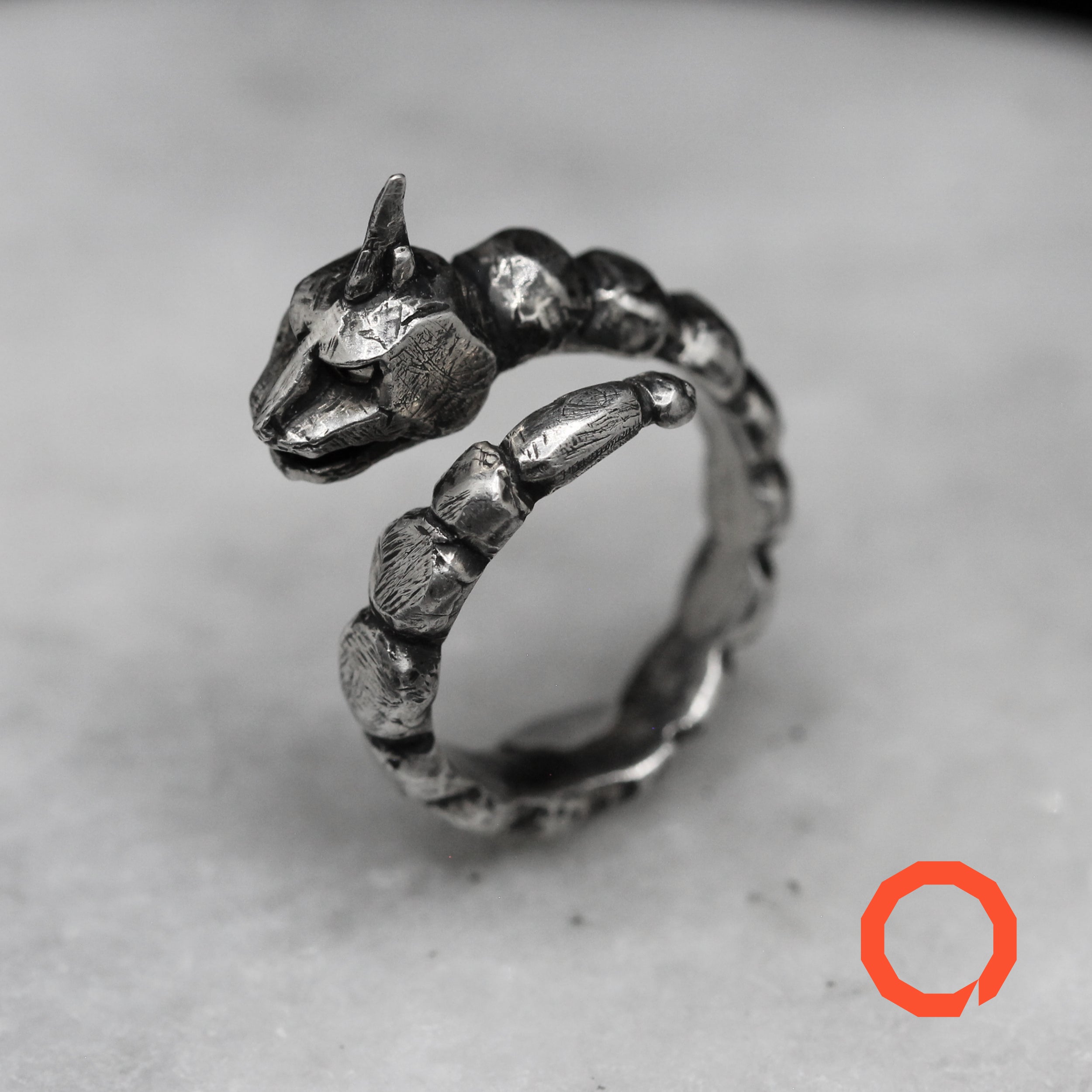 Onix Ring – Handmade Pokémon-Inspired Jewelry in Sterling Silver 925