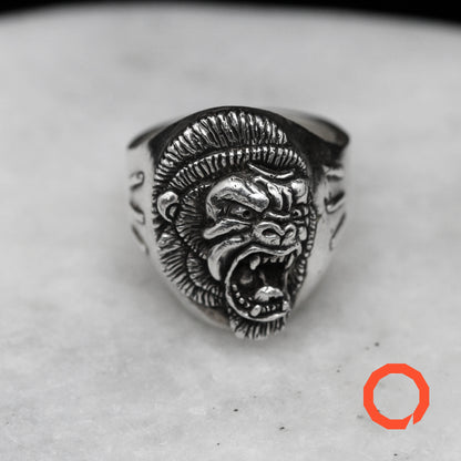 GORILLA TRADITIONAL TATTOO Handmade Silver Ring