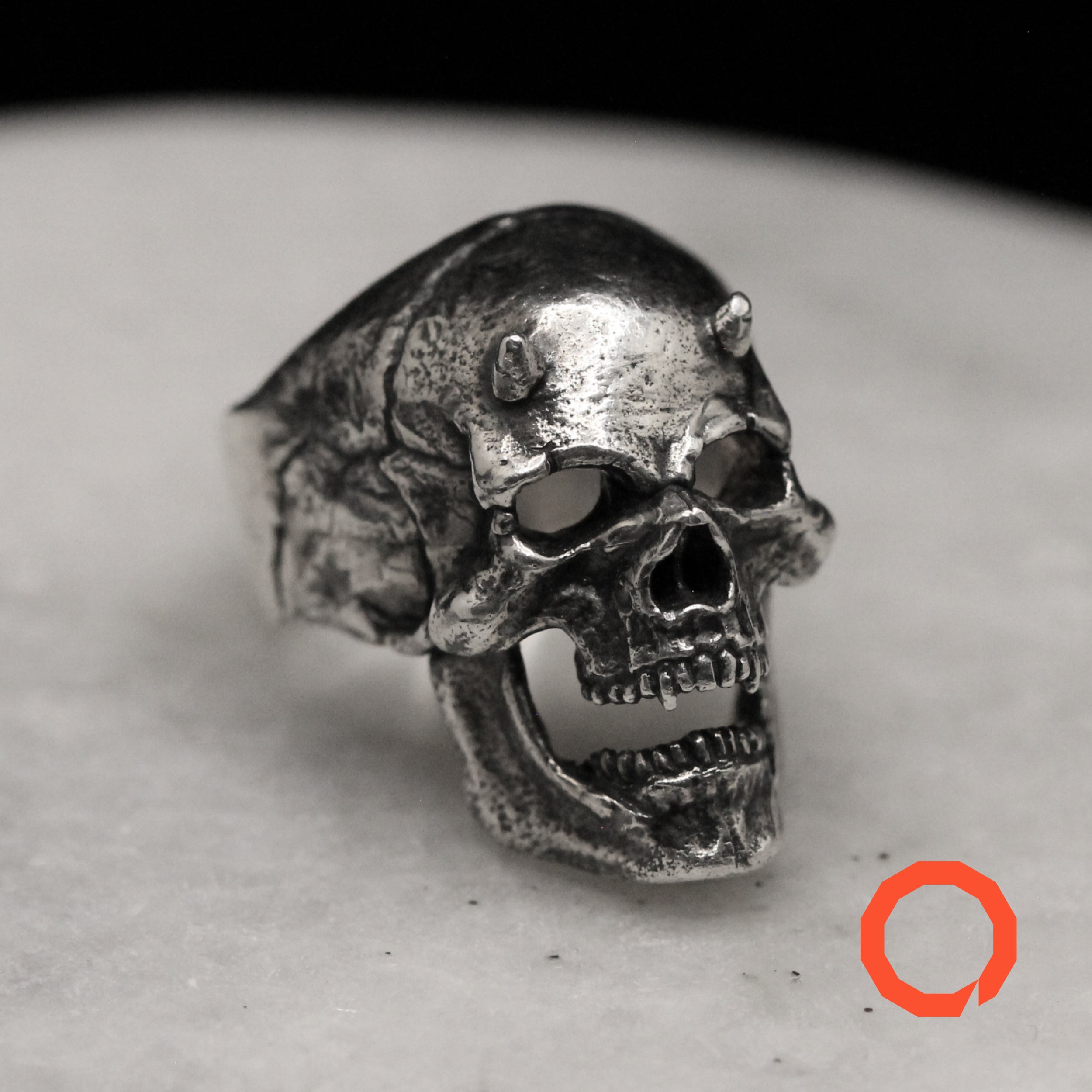 Devil Skull Ring – Gothic Jewelry Handmade in Sterling Silver 925