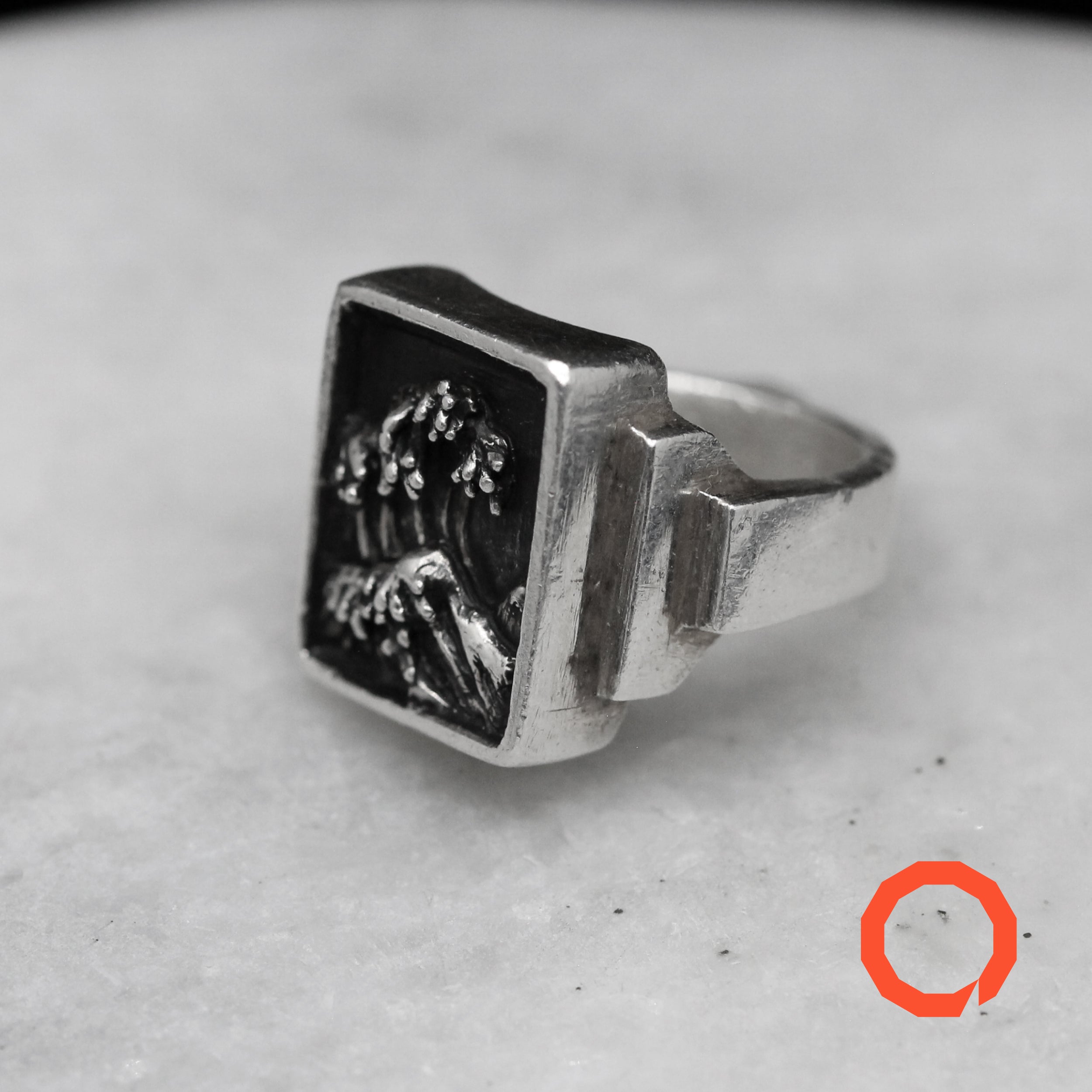 Anello Grande Onda di Kanagawa – Gioiello Giapponese Ispirato a Hokusai in Argento 925