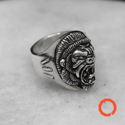 GORILLA TRADITIONAL TATTOO Handmade Silver Ring