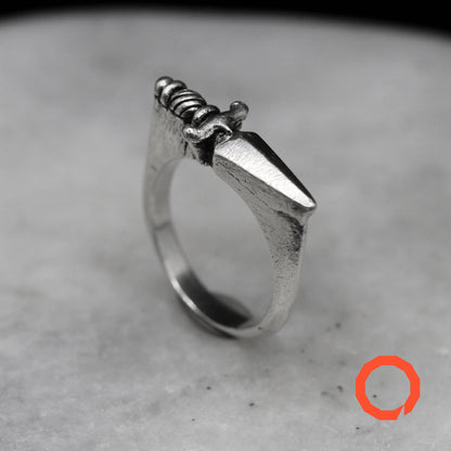 DAGGER KNIFE Handmade Silver Ring