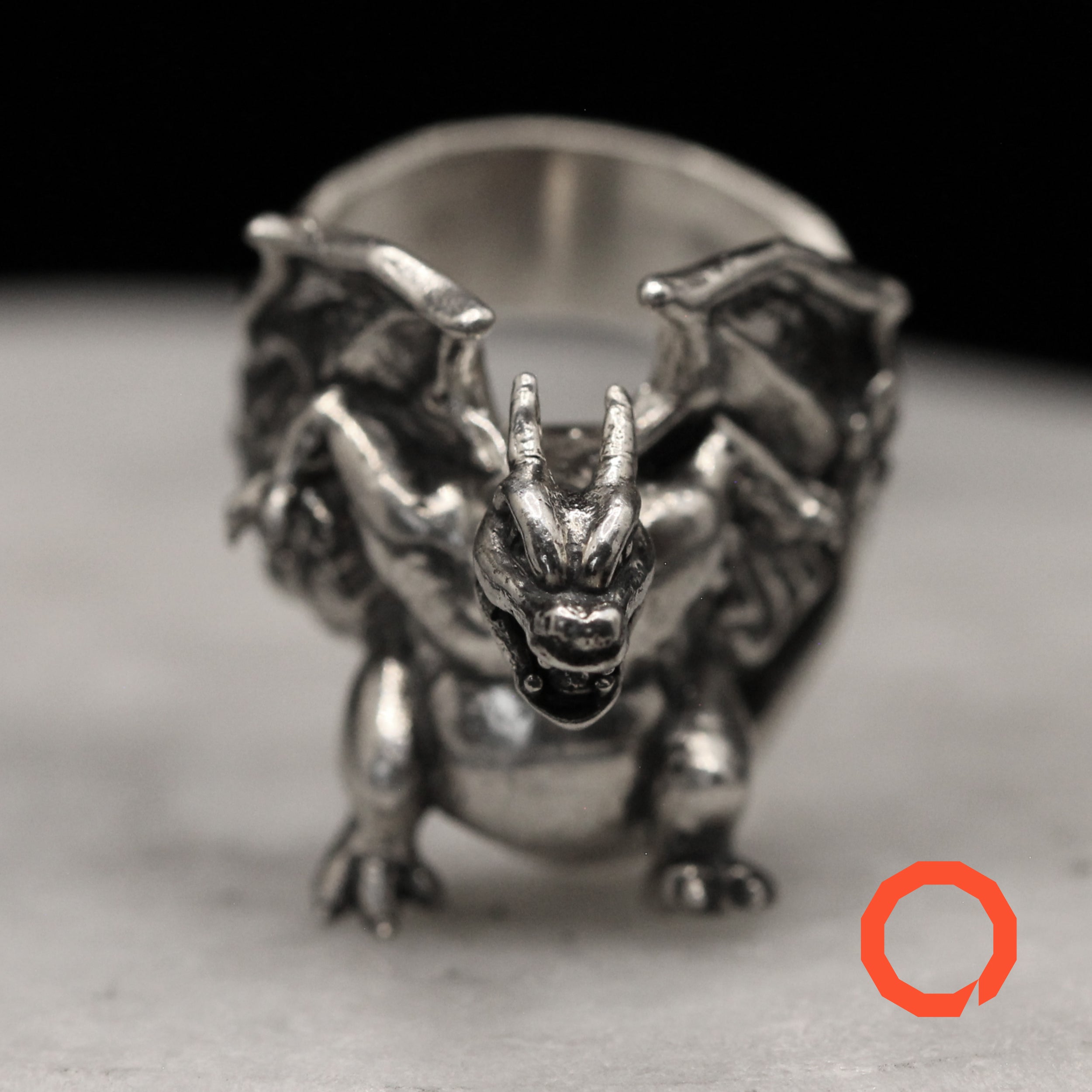Charizard Ring –  Pokémon-Inspired Jewelry Handmade in Sterling Silver 925