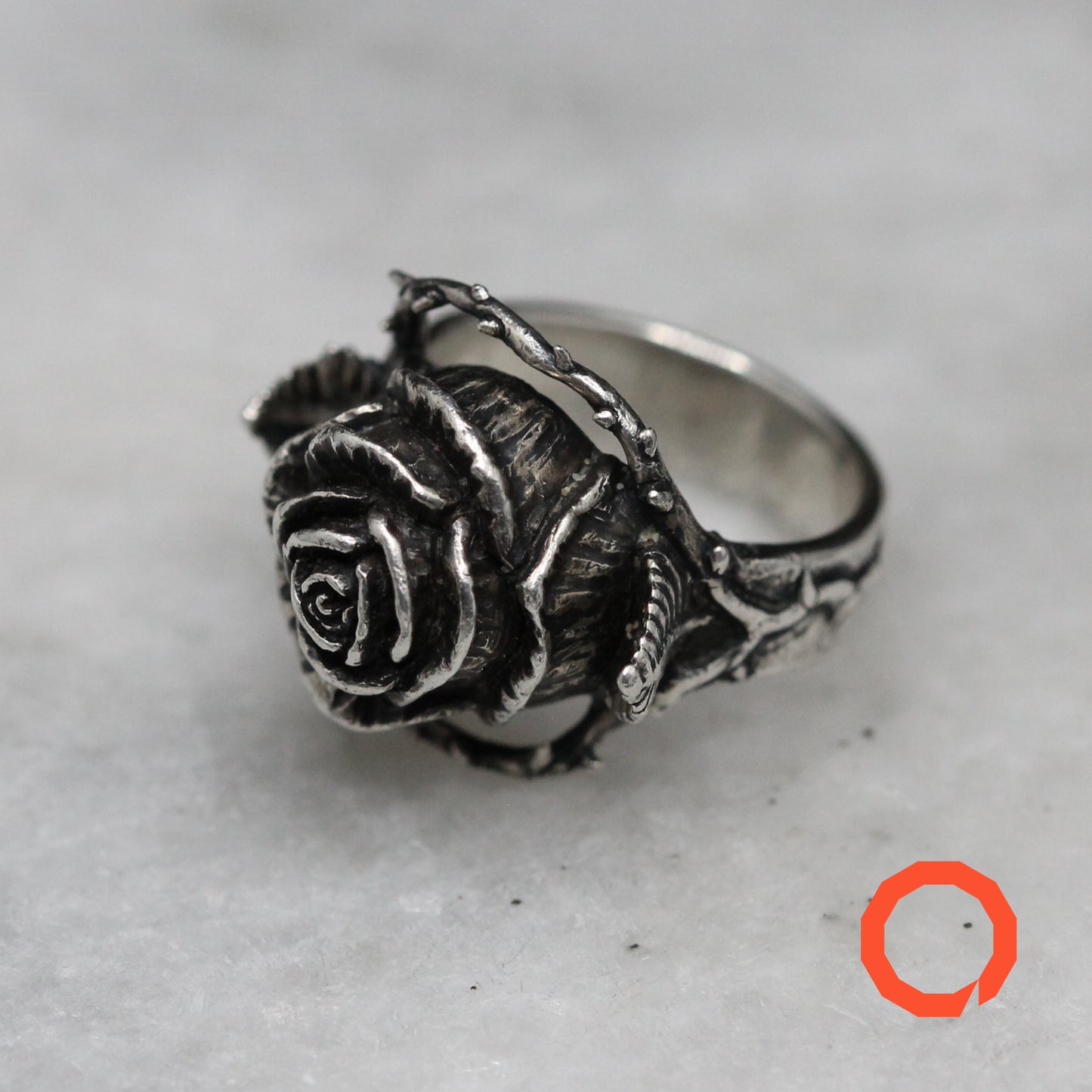 BARBED ROSE Handmade Silver Ring