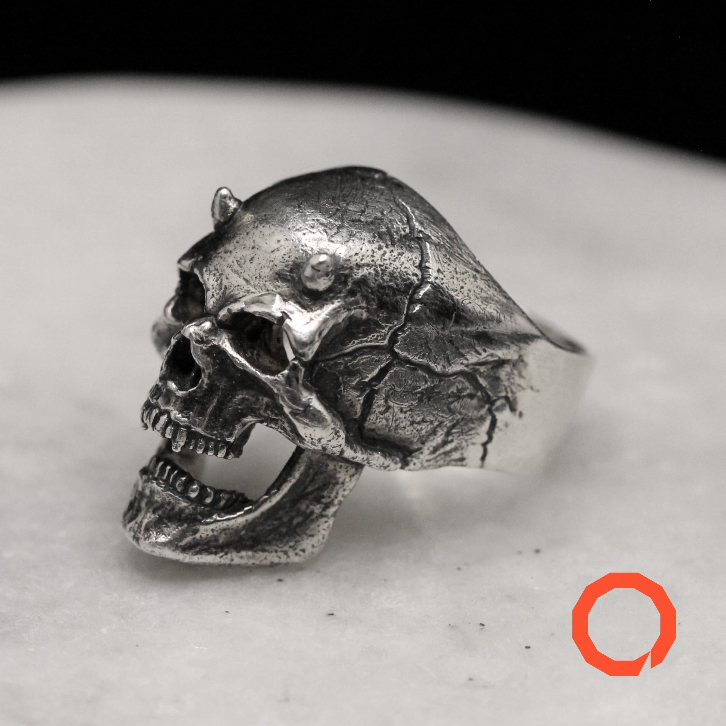 Devil Skull Ring – Gothic Jewelry Handmade in Sterling Silver 925
