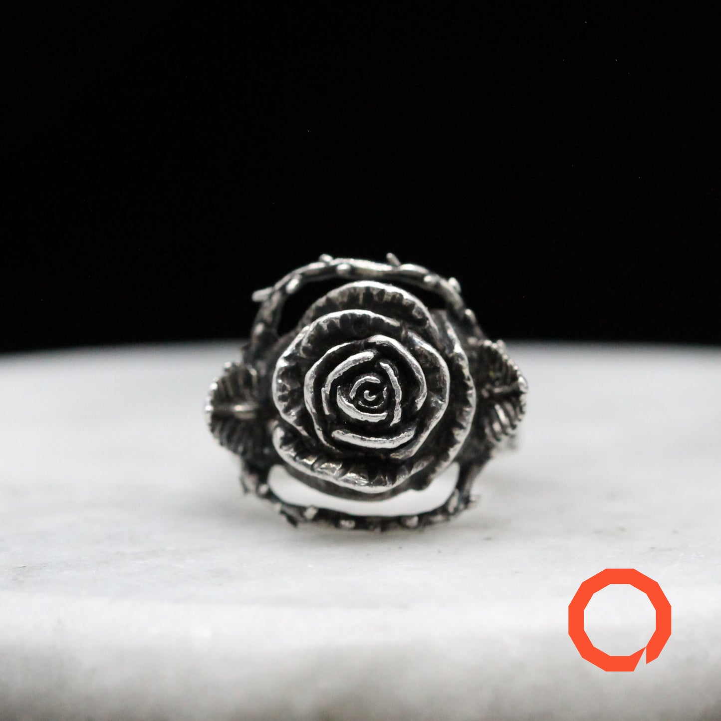 BARBED ROSE Handmade Silver Ring