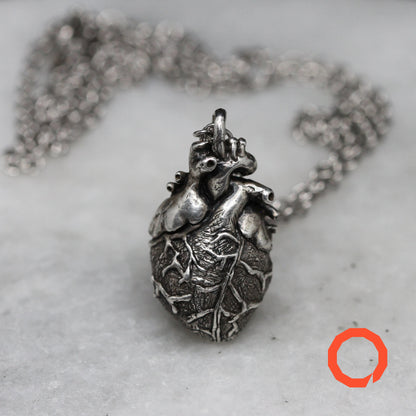 ANATOMICAL HEART Handmade Silver Pendant