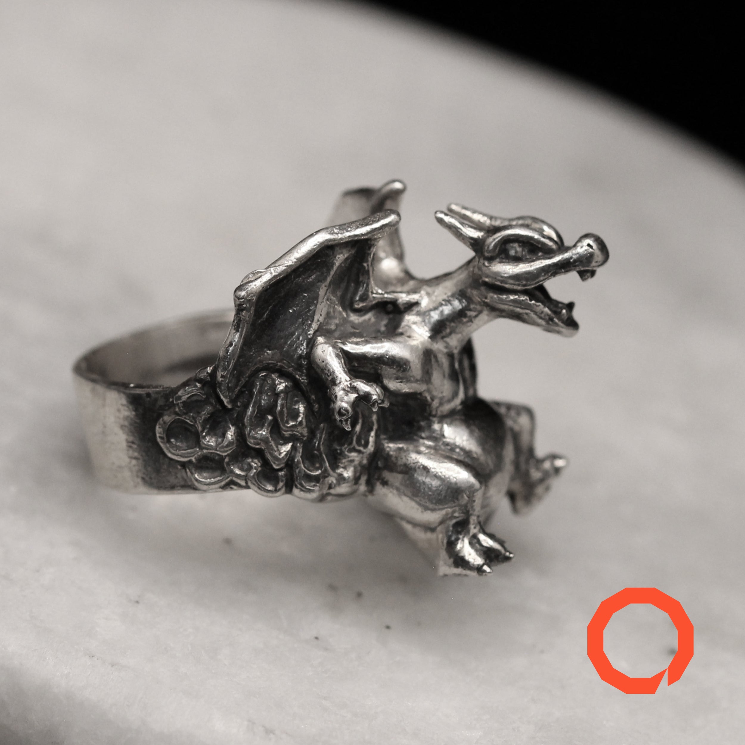 Charizard Ring –  Pokémon-Inspired Jewelry Handmade in Sterling Silver 925