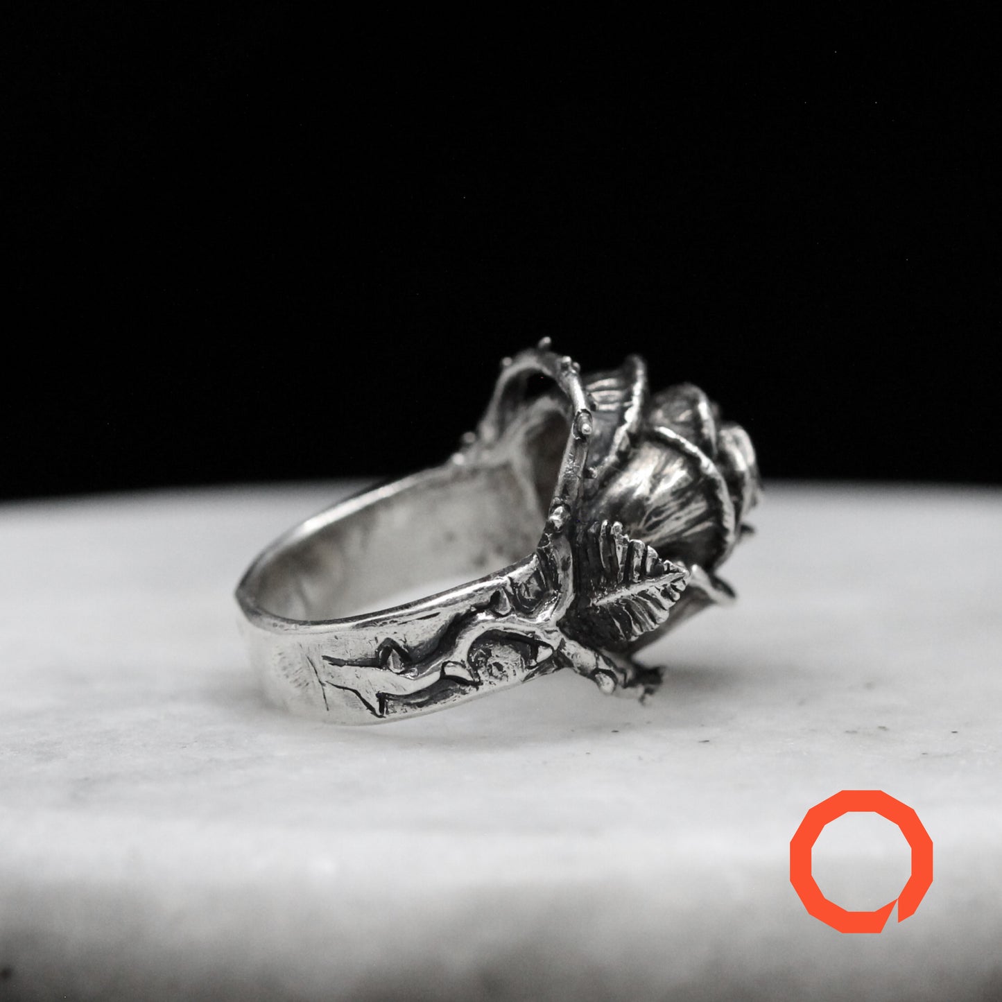 BARBED ROSE Handmade Silver Ring