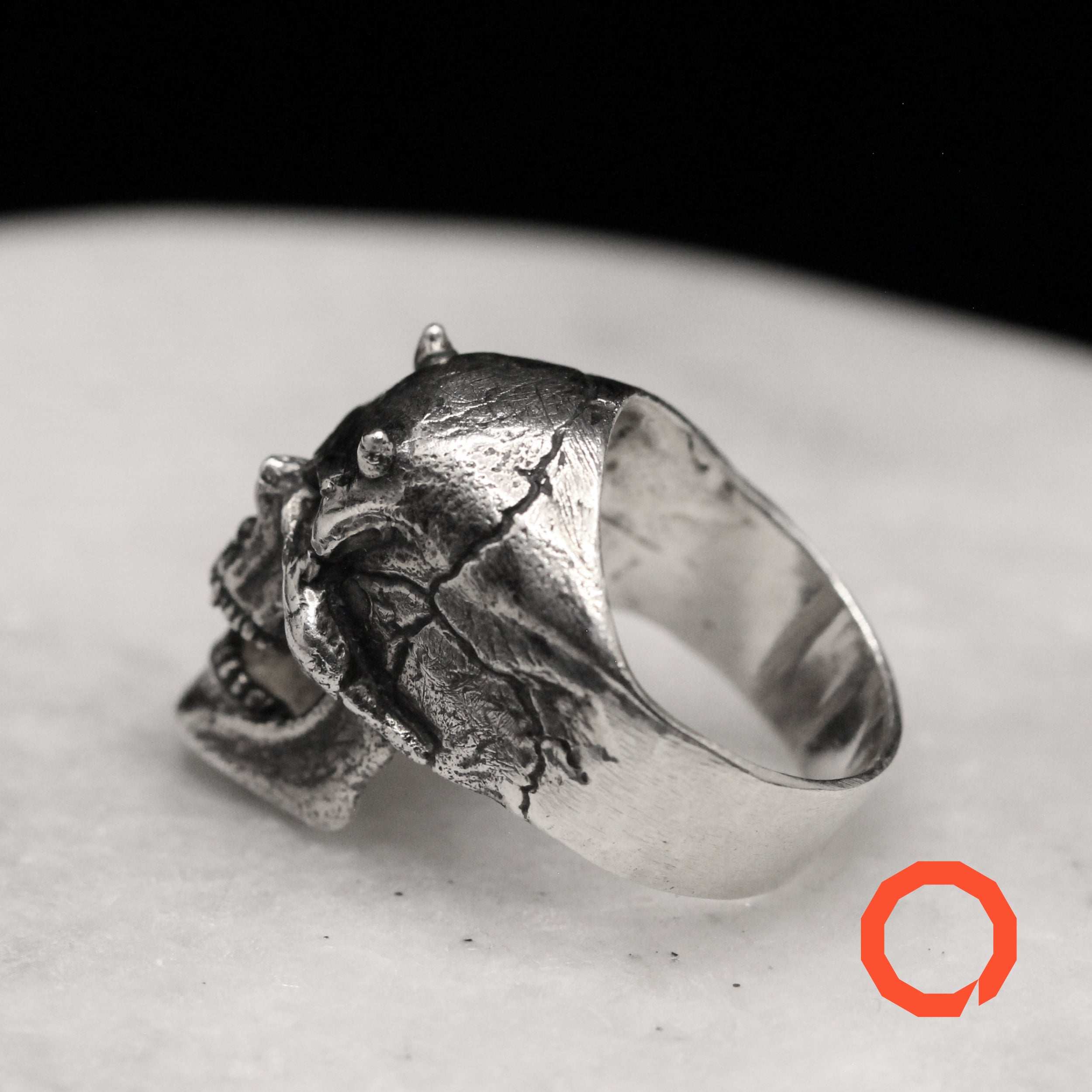 Devil Skull Ring – Gothic Jewelry Handmade in Sterling Silver 925