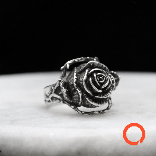 BARBED ROSE Handmade Silver Ring