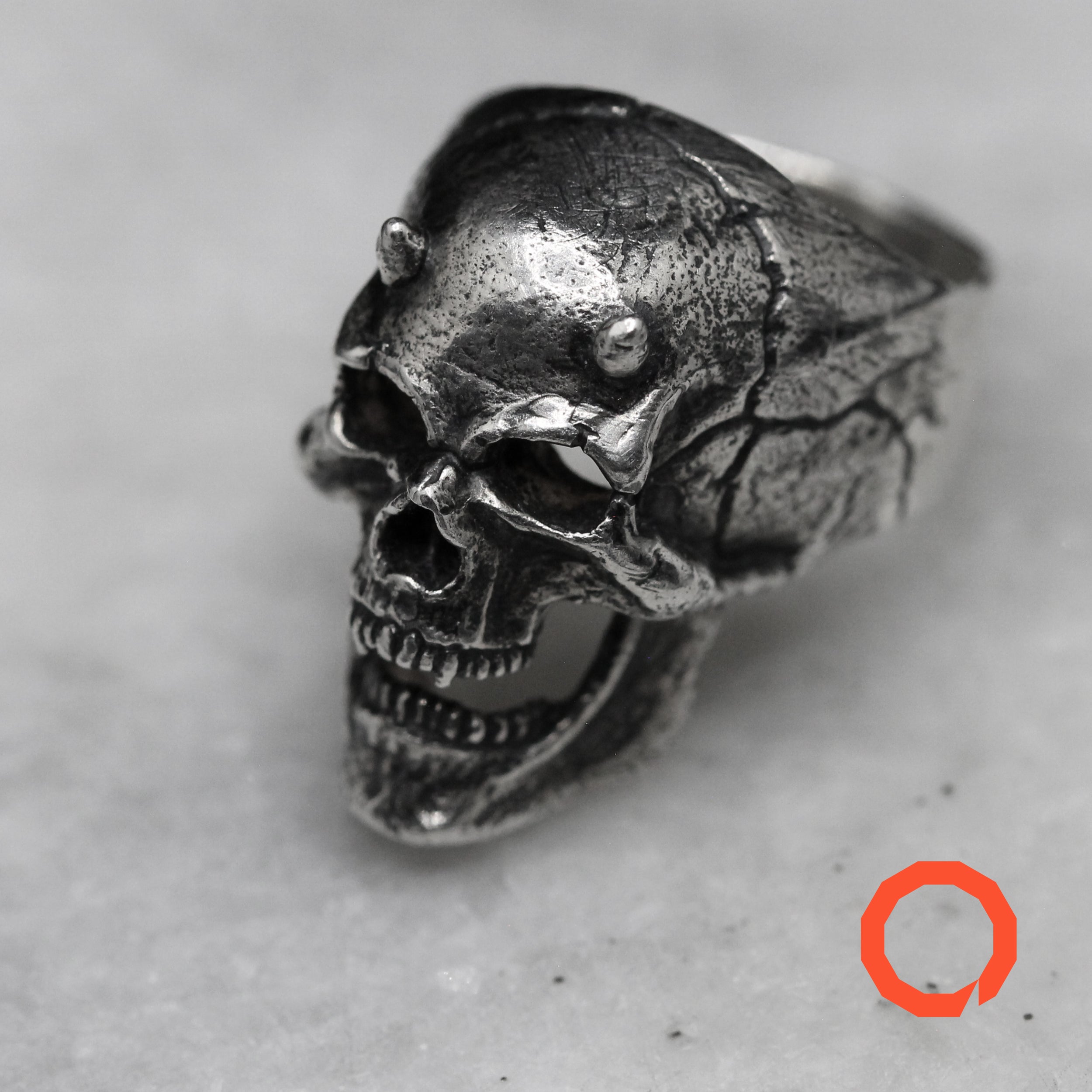 Devil Skull Ring – Gothic Jewelry Handmade in Sterling Silver 925