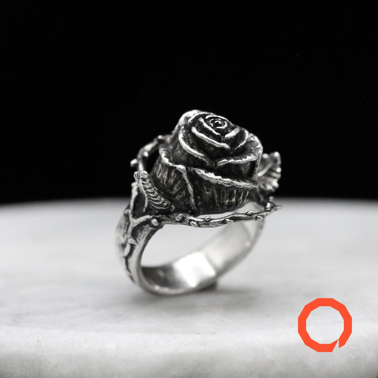 BARBED ROSE Handmade Silver Ring